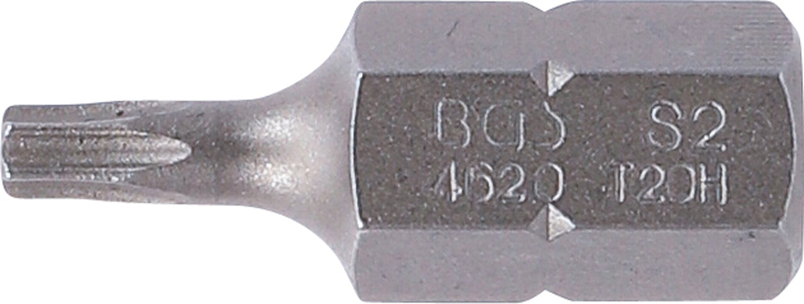 BGS Bit | Länge 30 mm | Antrieb Außensechskant 10 mm (3/8") | T-Profil (für Torx) mit Bohrung T20