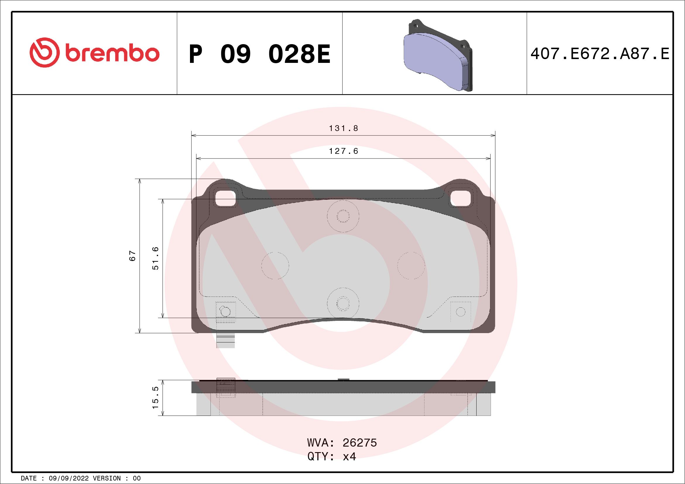 Bremsbelagsatz, Scheibenbremse