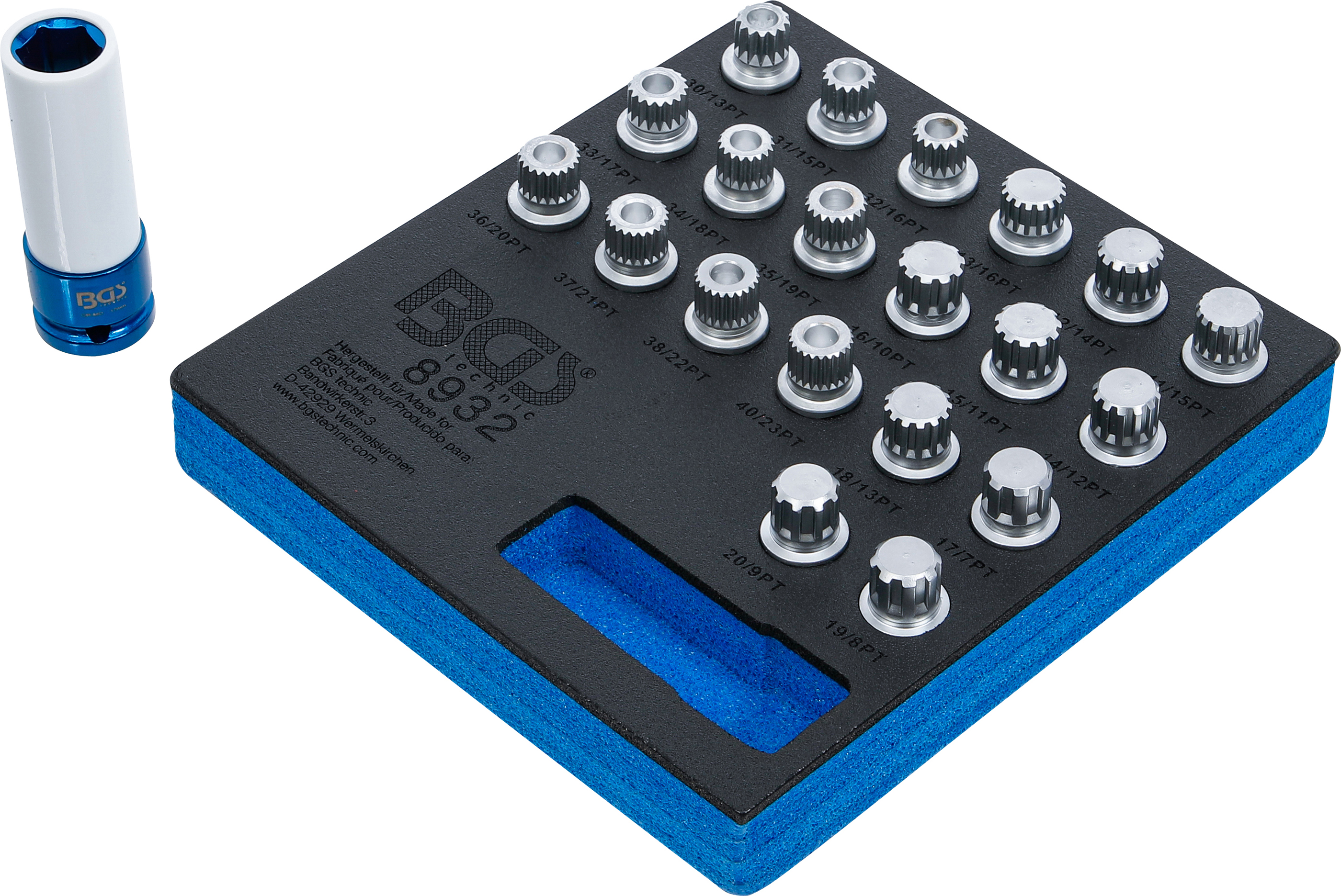 BGS Werkstattwageneinlage 1/6: Felgenschloss-Werkzeug-Satz für BMW | 21-tlg.