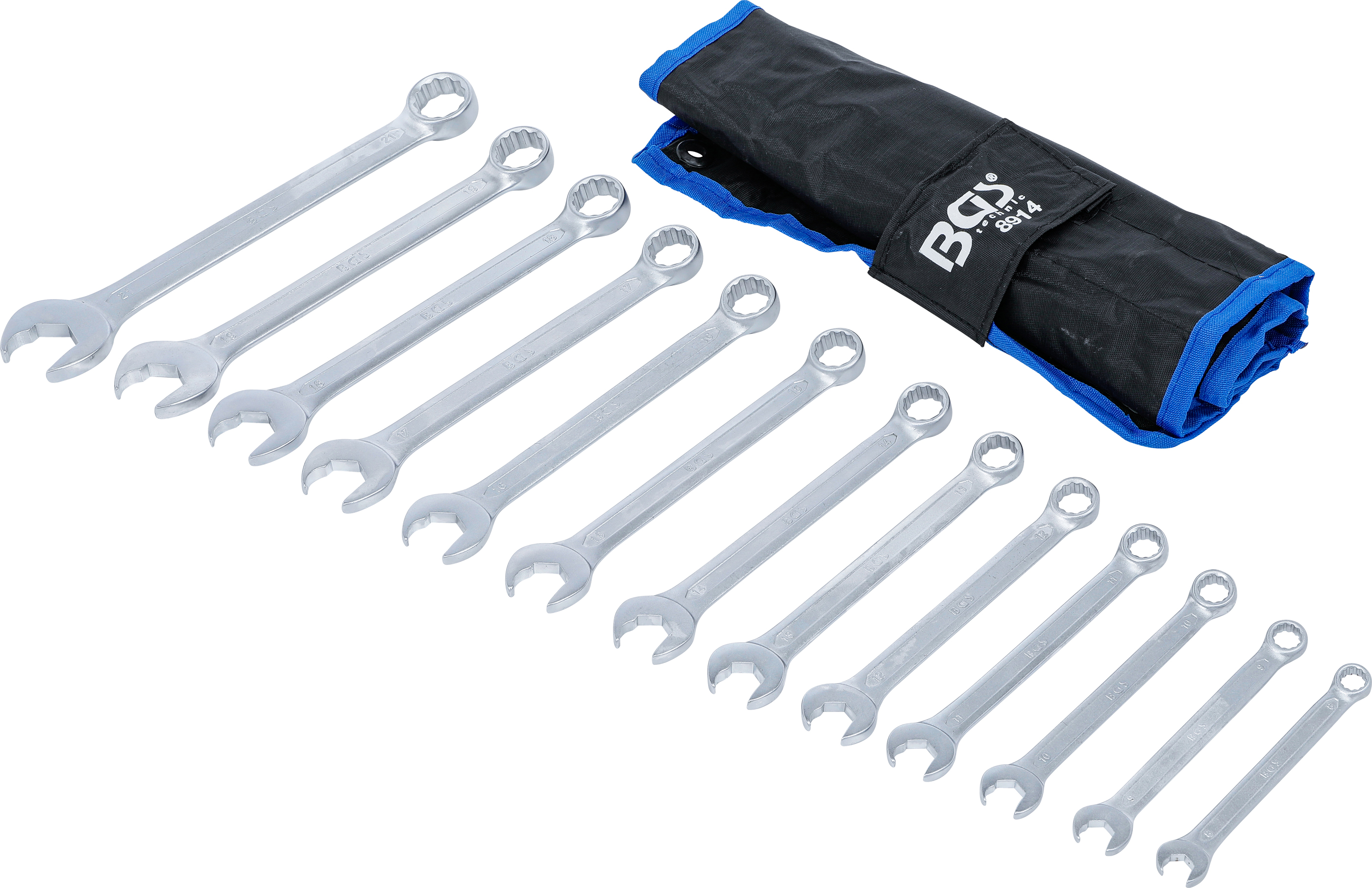 BGS Maul-Ringschlüssel-Satz | Maulseite mit Ratschenfunktion | SW 8 - 21 mm | 13-tlg.