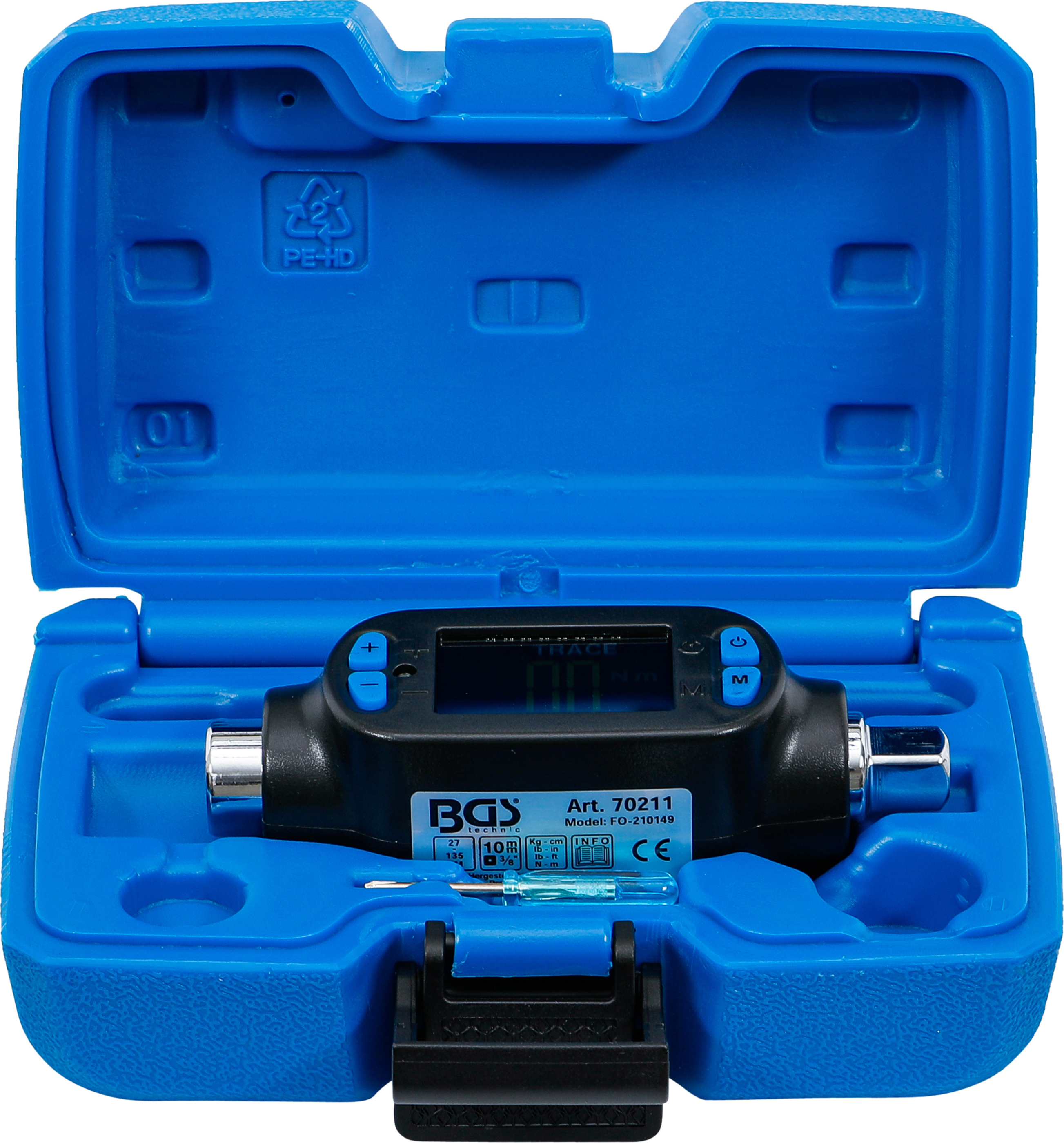 BGS Digitaler Drehmoment-Adapter | 10 mm (3/8") | 27 - 135 Nm