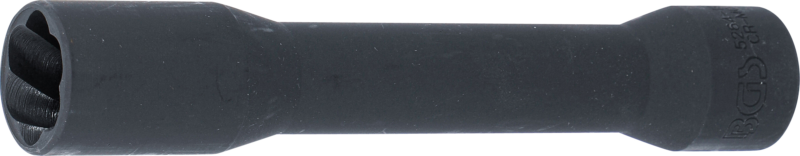 BGS Spiral-Profil-Steckschlüssel-Einsatz / Schraubenausdreher, tief | Antrieb Innenvierkant 12,5 mm (1/2") | SW 19 mm