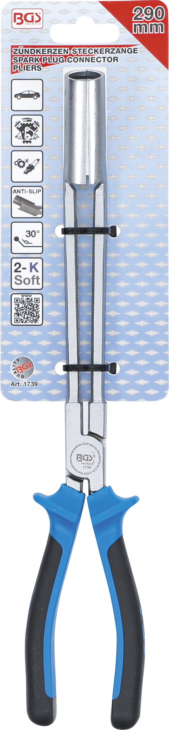 BGS Zündkerzen-Steckerzange | 290 mm | 30° abgewinkelt