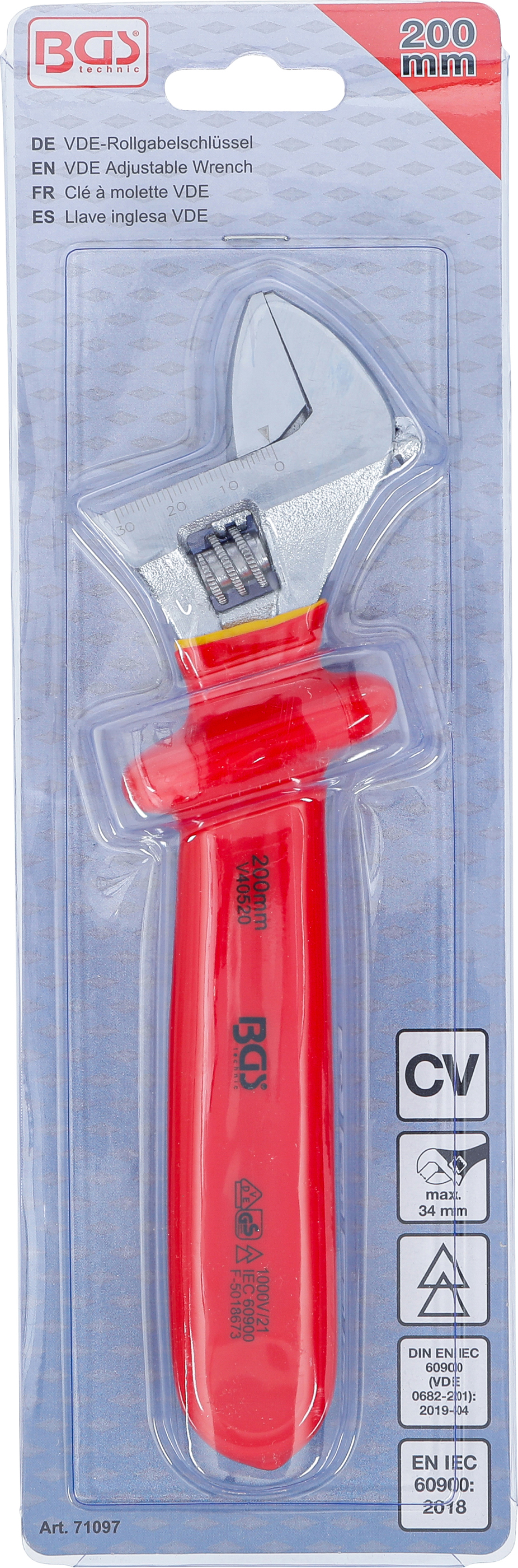 BGS VDE-Rollgabelschlüssel | SW max. 34 mm