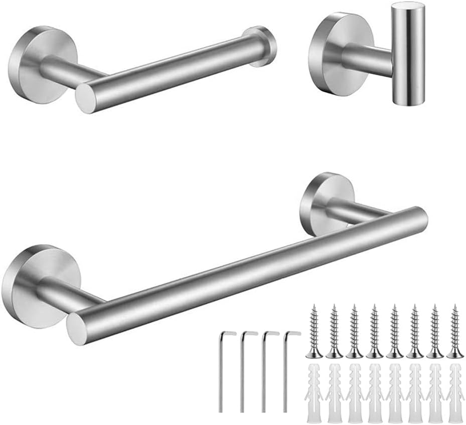 Handtuchhalter Badzubehör 3 Sets Edelstahl Handtuchhalter Toilettenpapierhalter Kleiderhaken Wand Montiertes