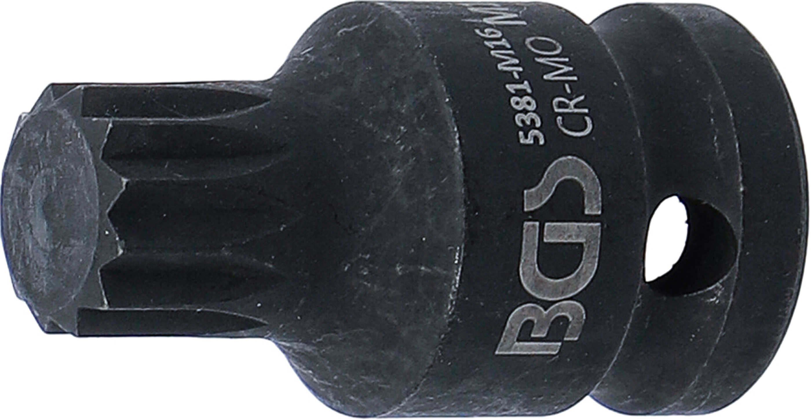 BGS Kraft-Bit-Einsatz | Länge 43 mm | Antrieb Innenvierkant 12,5 mm (1/2") | Innenvielzahn (für XZN) M16