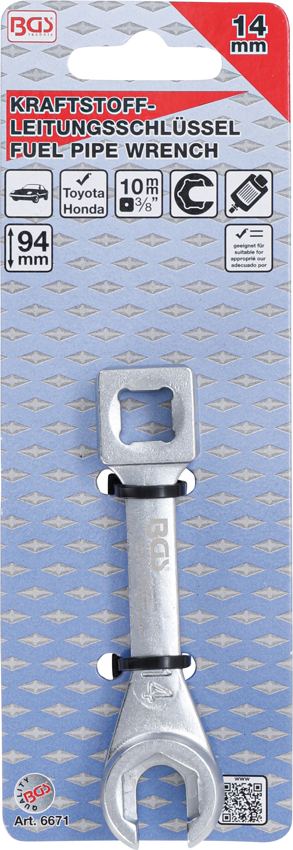BGS Kraftstoff-Leitungsschlüssel | für Toyota & Honda | 14 mm