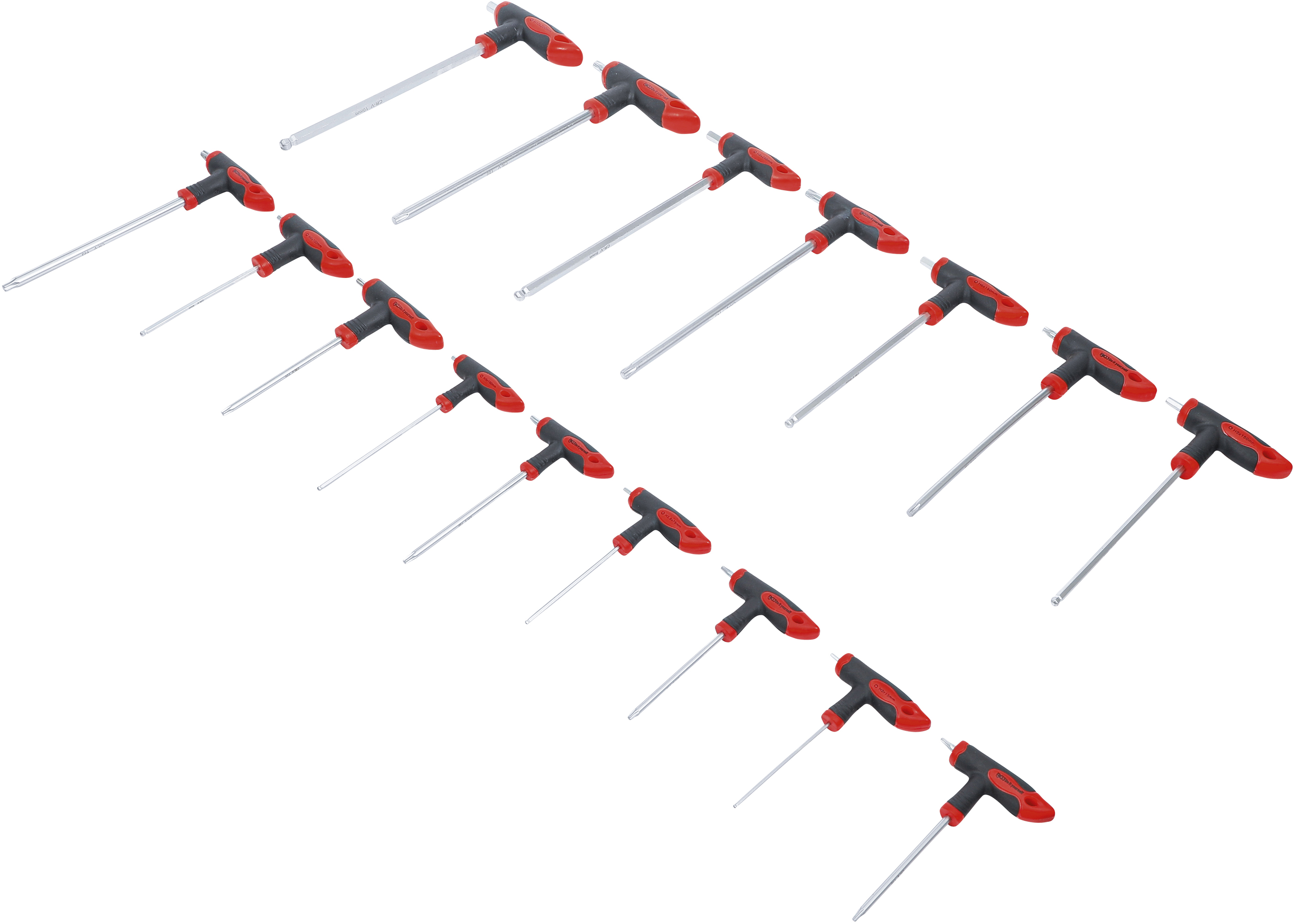 BGS Schraubendreher-Satz mit T-Griff und seitlicher Klinge | Innensechskant / T-Profil (für Torx) | 16-tlg.
