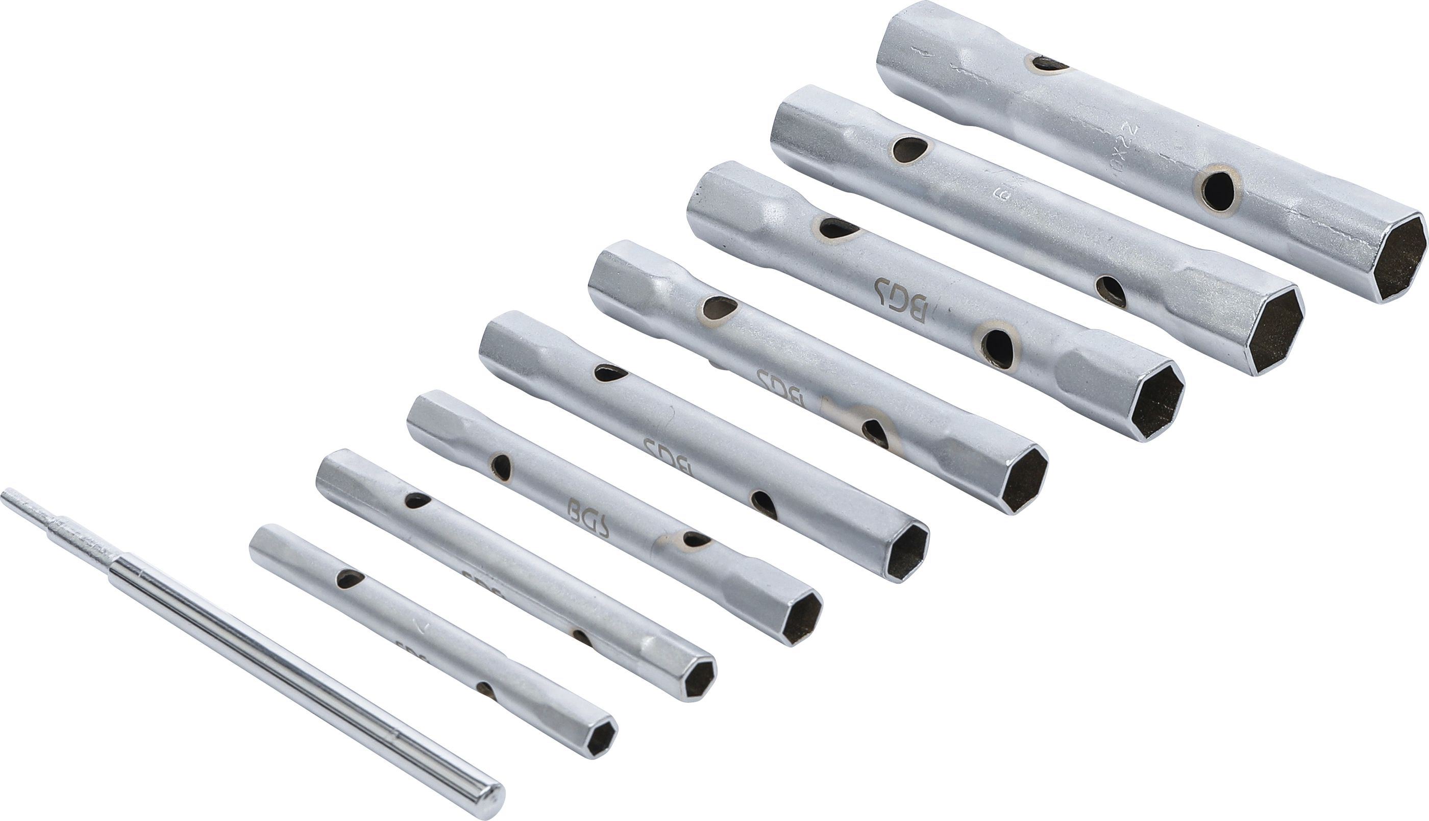 BGS Rohrsteckschlüssel-Satz | SW 6 x 7 - 20 x 22 mm | 9-tlg.