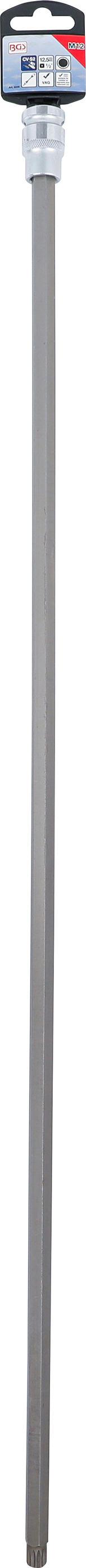 BGS Bit-Einsatz | Länge 800 mm | Antrieb Innenvierkant 12,5 mm (1/2") | Innenvielzahn (für XZN) M12 | für VAG