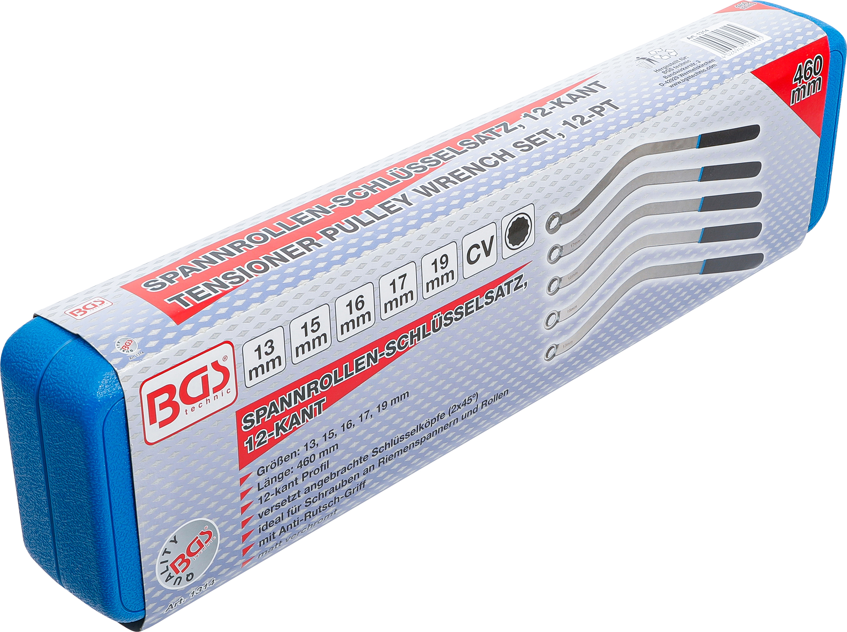 BGS Spannrollenschlüssel-Satz | Zwölfkant, Spezialform | SW 13 - 19 mm | 5-tlg.