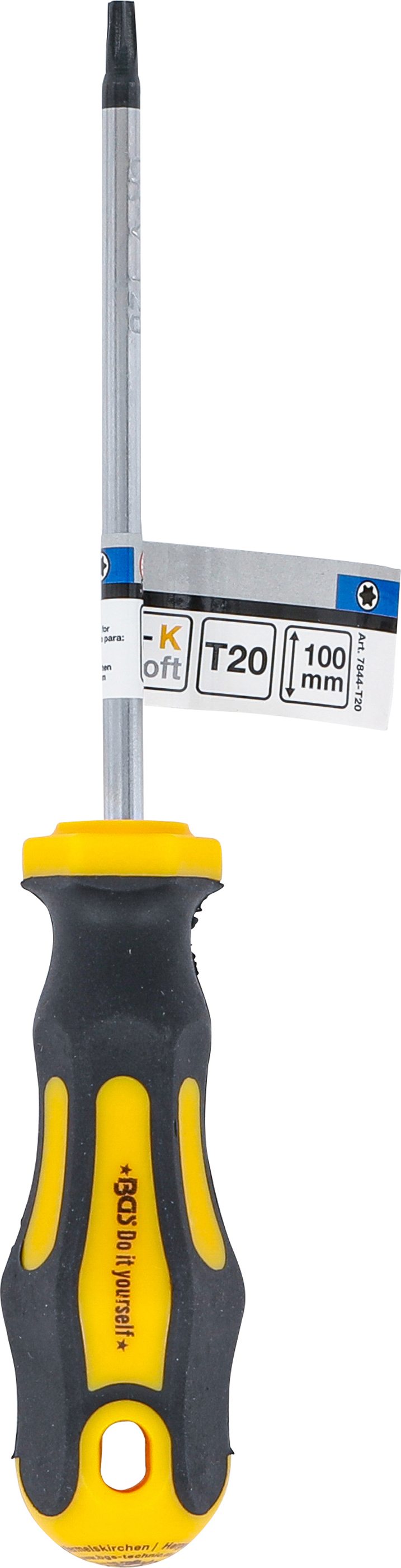 BGS Schraubendreher | T-Profil (für Torx) T20 | Klingenlänge 100 mm