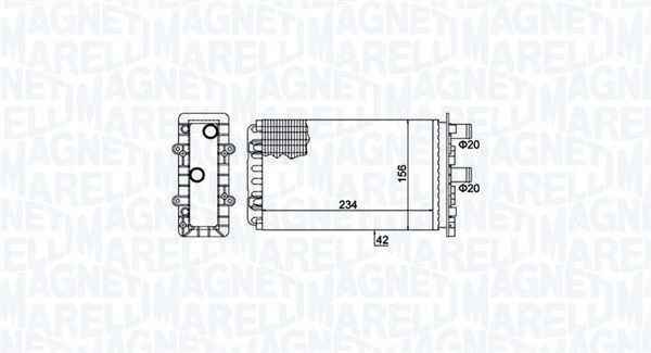 Wärmetauscher, Innenraumheizung “MAGNETI MARELLI 156 mm, 42 mm, 234 mm”