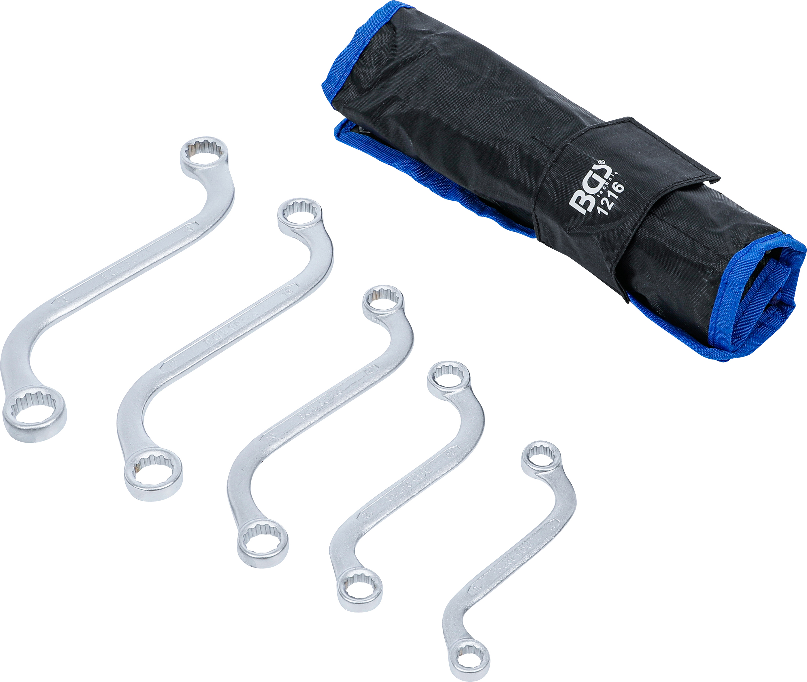 BGS Doppel-Ringschlüssel-Satz | S-Form | SW 10 x 11 - 18 x 19 mm | 5-tlg.