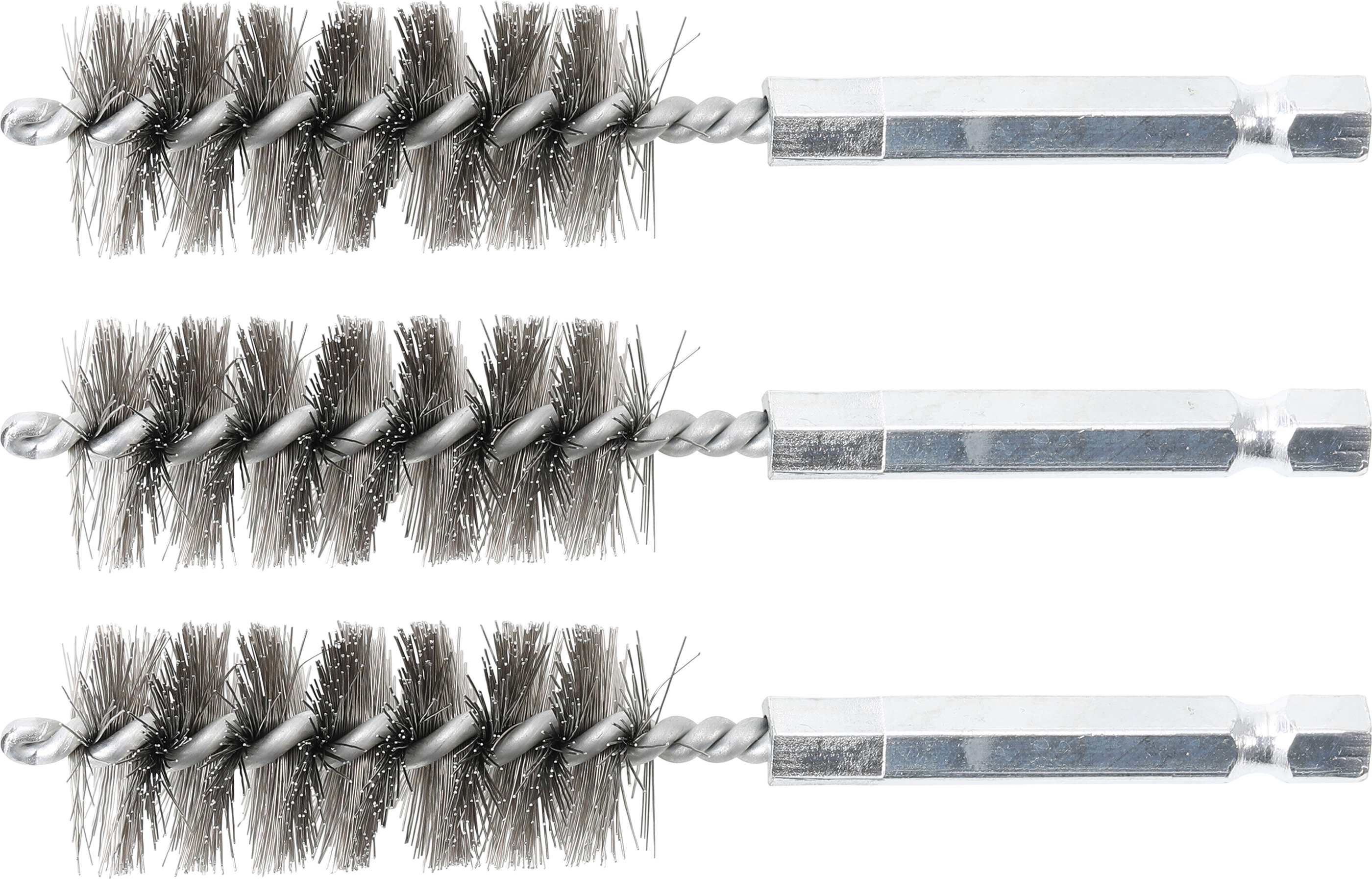BGS Stahlbürste | 18 mm | Antrieb Außensechskant 6,3 mm (1/4") | 3-tlg.
