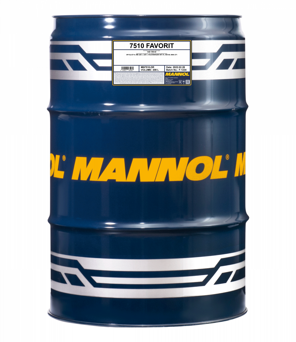 15W-50 Mannol 7510 Favorit Motoröl 208 Liter
