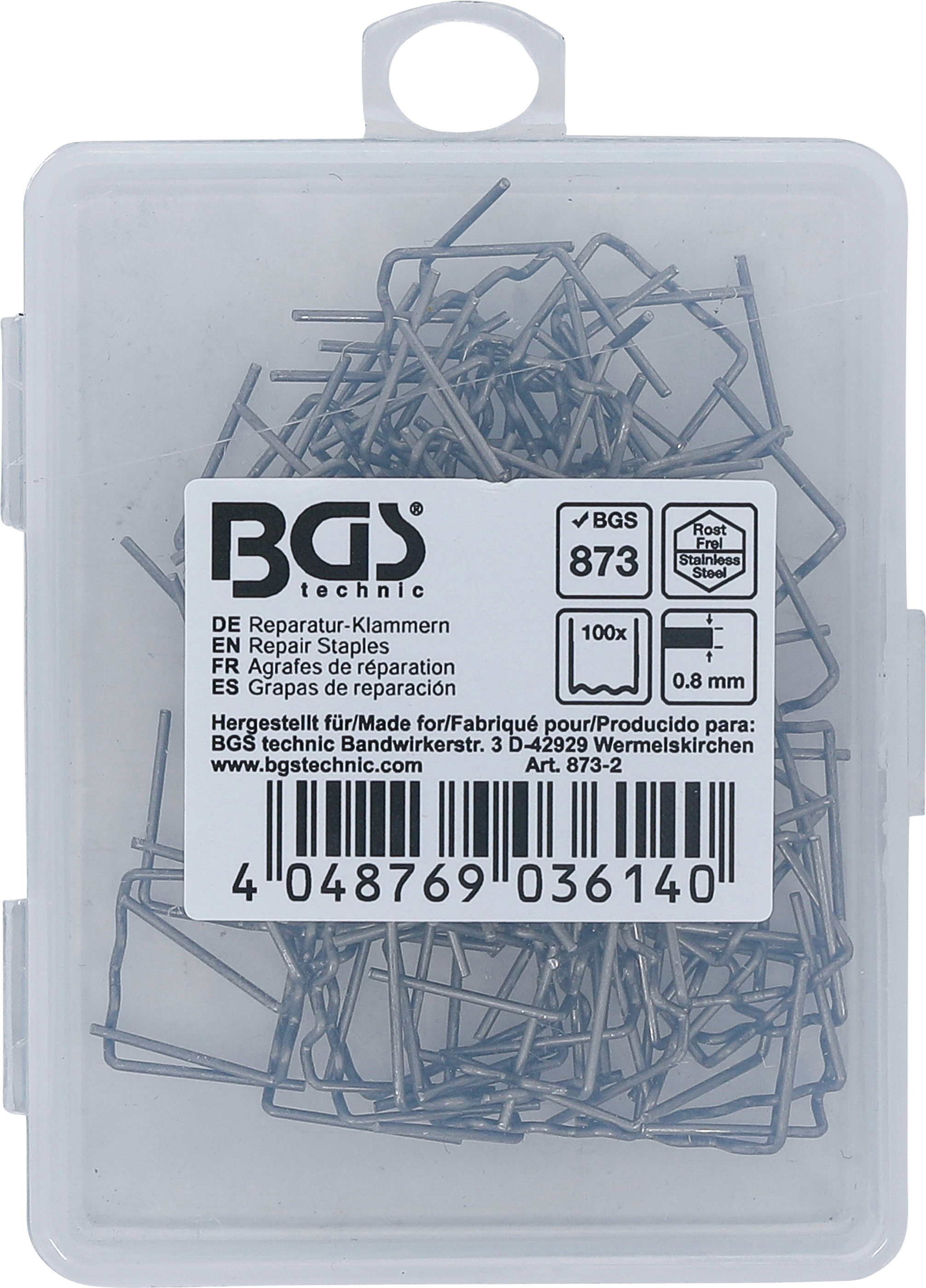 BGS Reparatur-Klammern | U-Form | Ø 0,8 mm | 100-tlg.