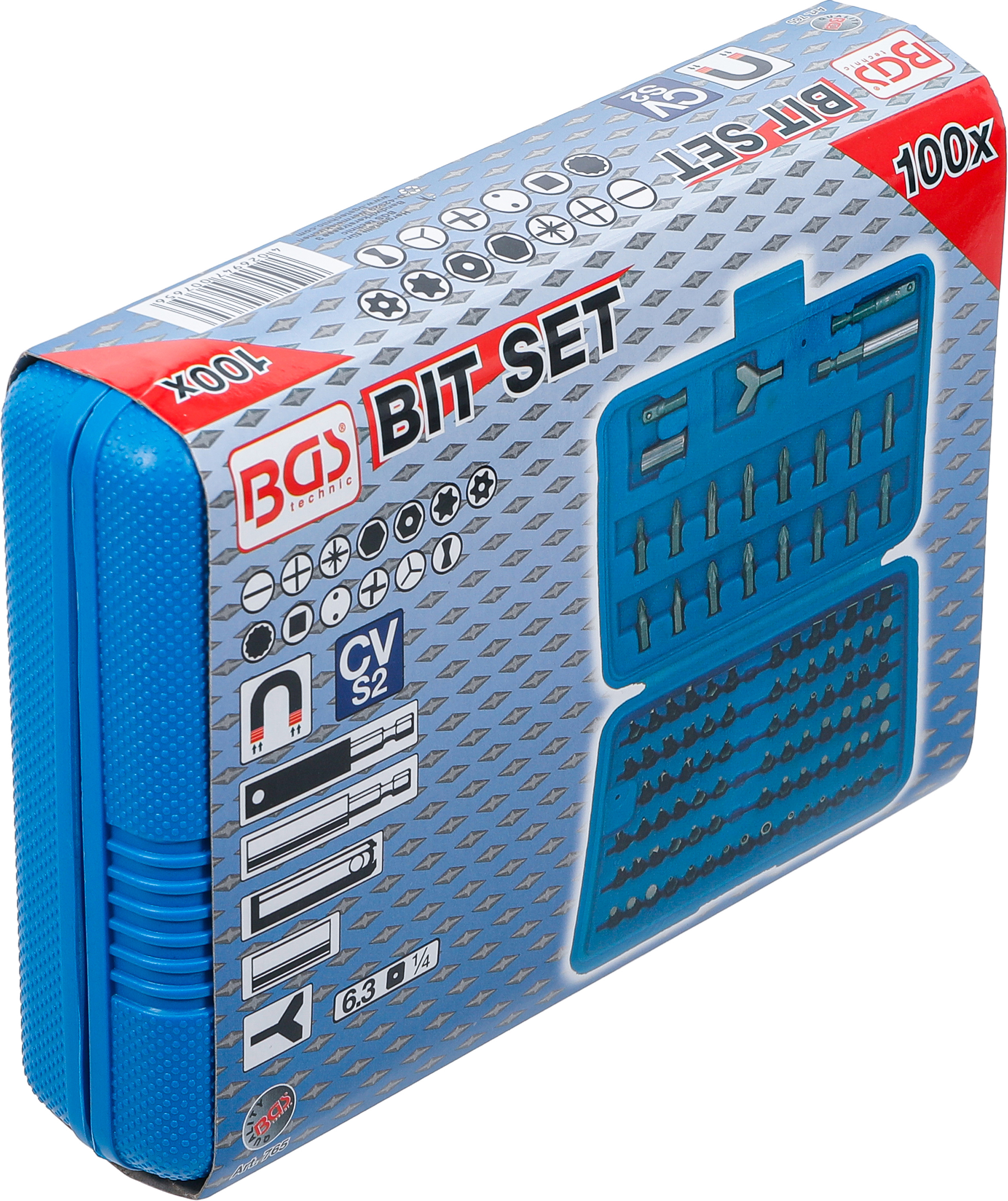 BGS Sicherheits-Bit-Satz | Antrieb Außensechskant 6,3 mm (1/4") | 100-tlg.