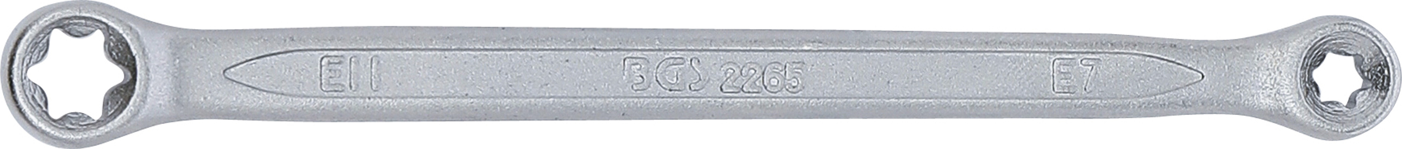 BGS Doppel-Ringschlüssel mit E-Profil-Ringköpfen | SW E7 x E11