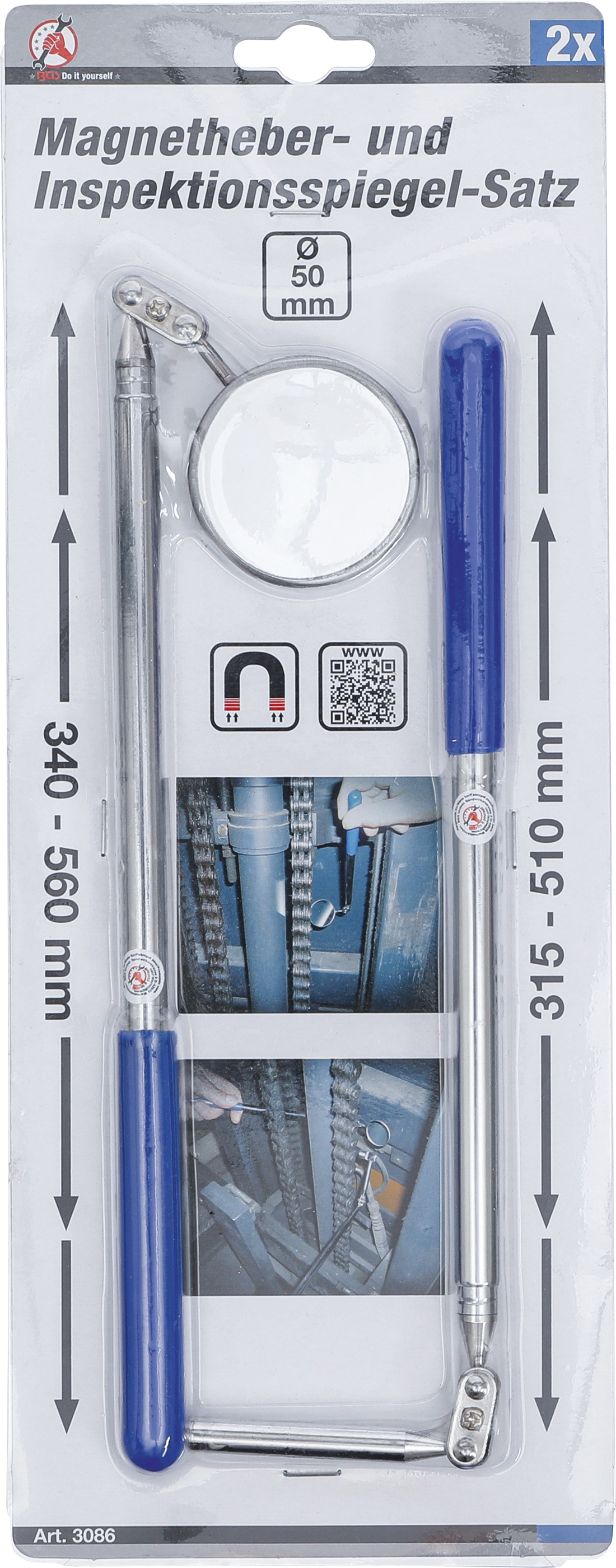 BGS Magnetheber- und Inspektionsspiegel-Satz | 2-tlg.
