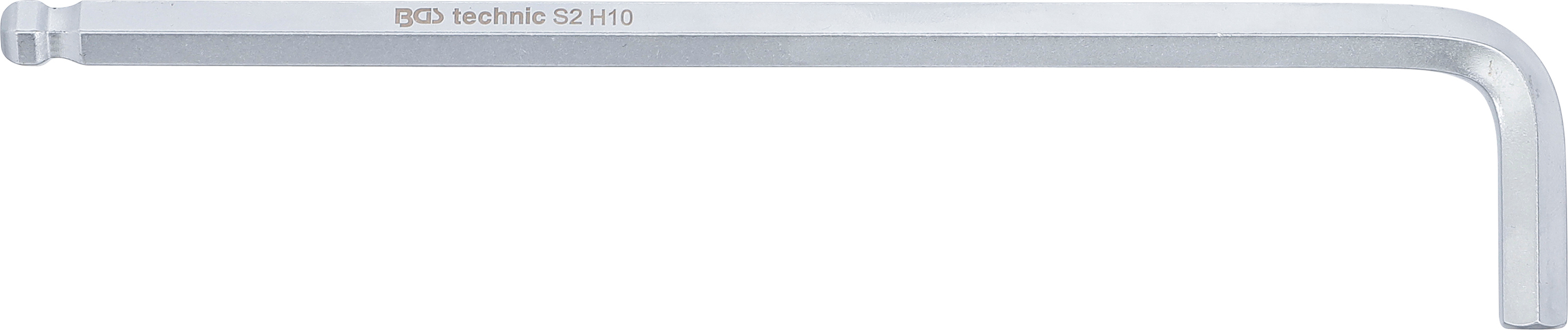 BGS Winkelschlüssel | extra lang | Innensechskant / Innensechskant mit Kugelkopf 10 mm