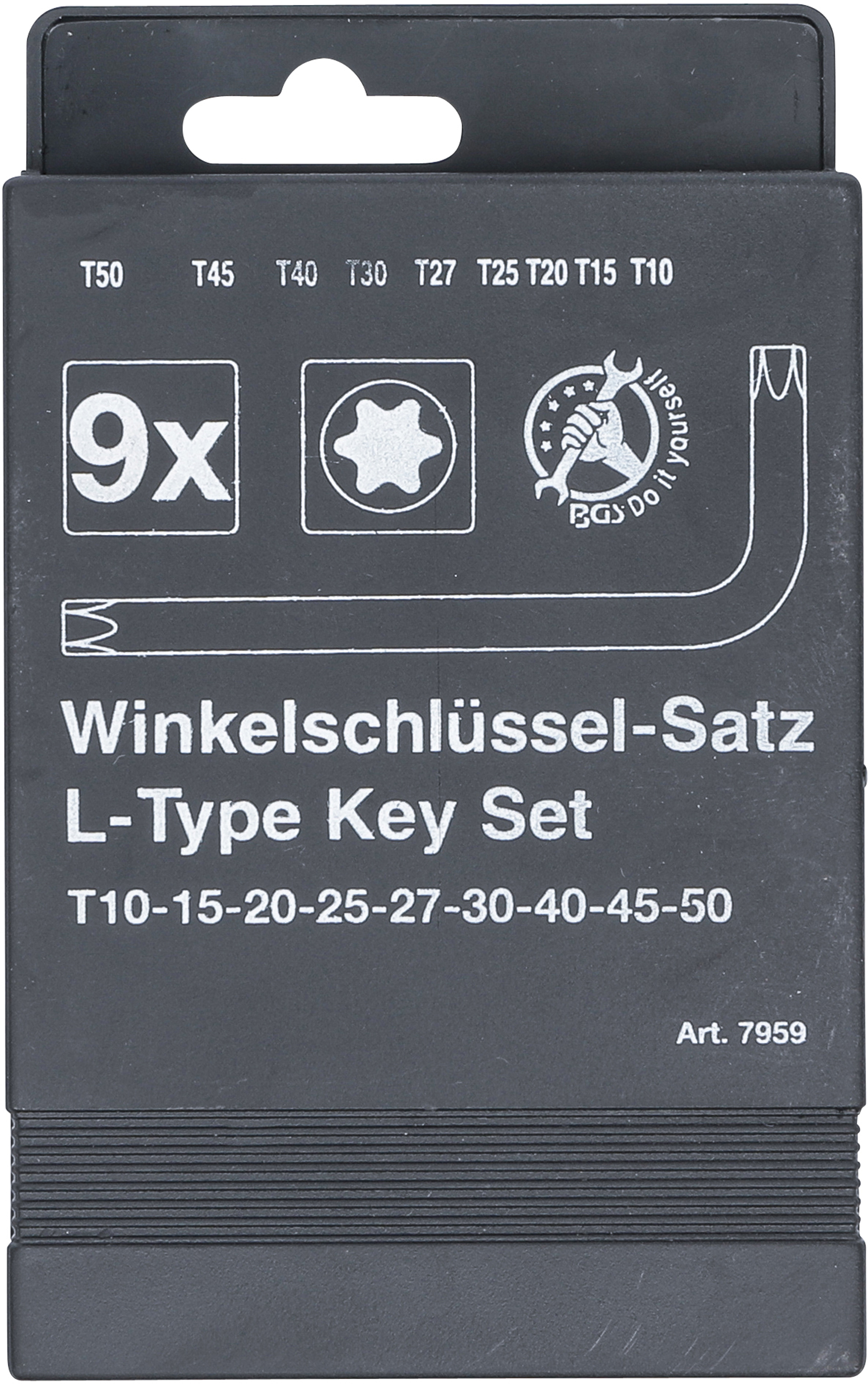 BGS Winkelschlüssel-Satz | T-Profil (für Torx) T10 - T50 | 9-tlg.
