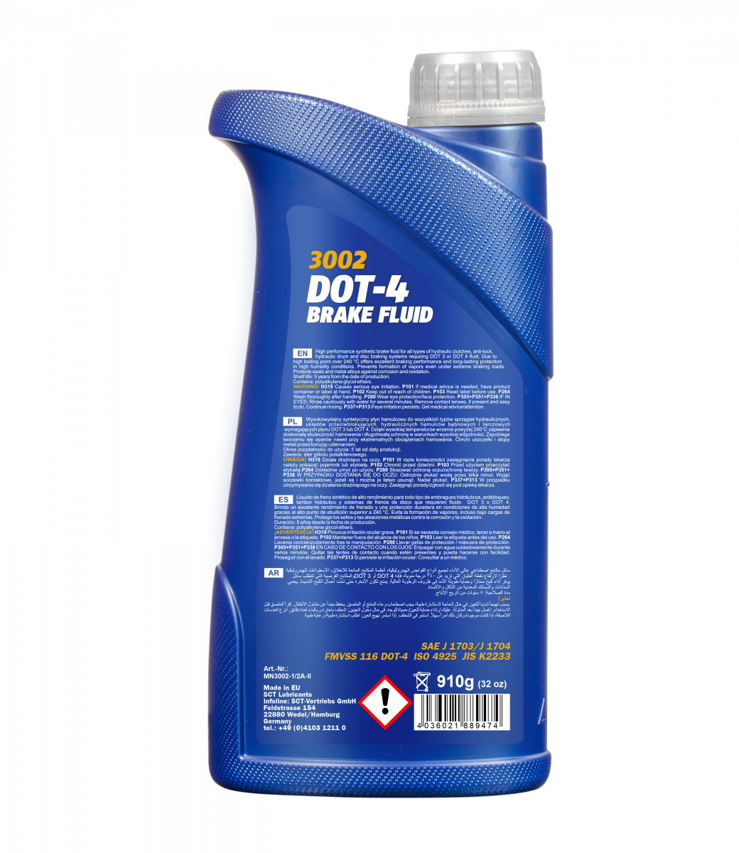 Mannol 3002 Bremsflüssigkeit DOT-4 Brake Fluid 1 Liter