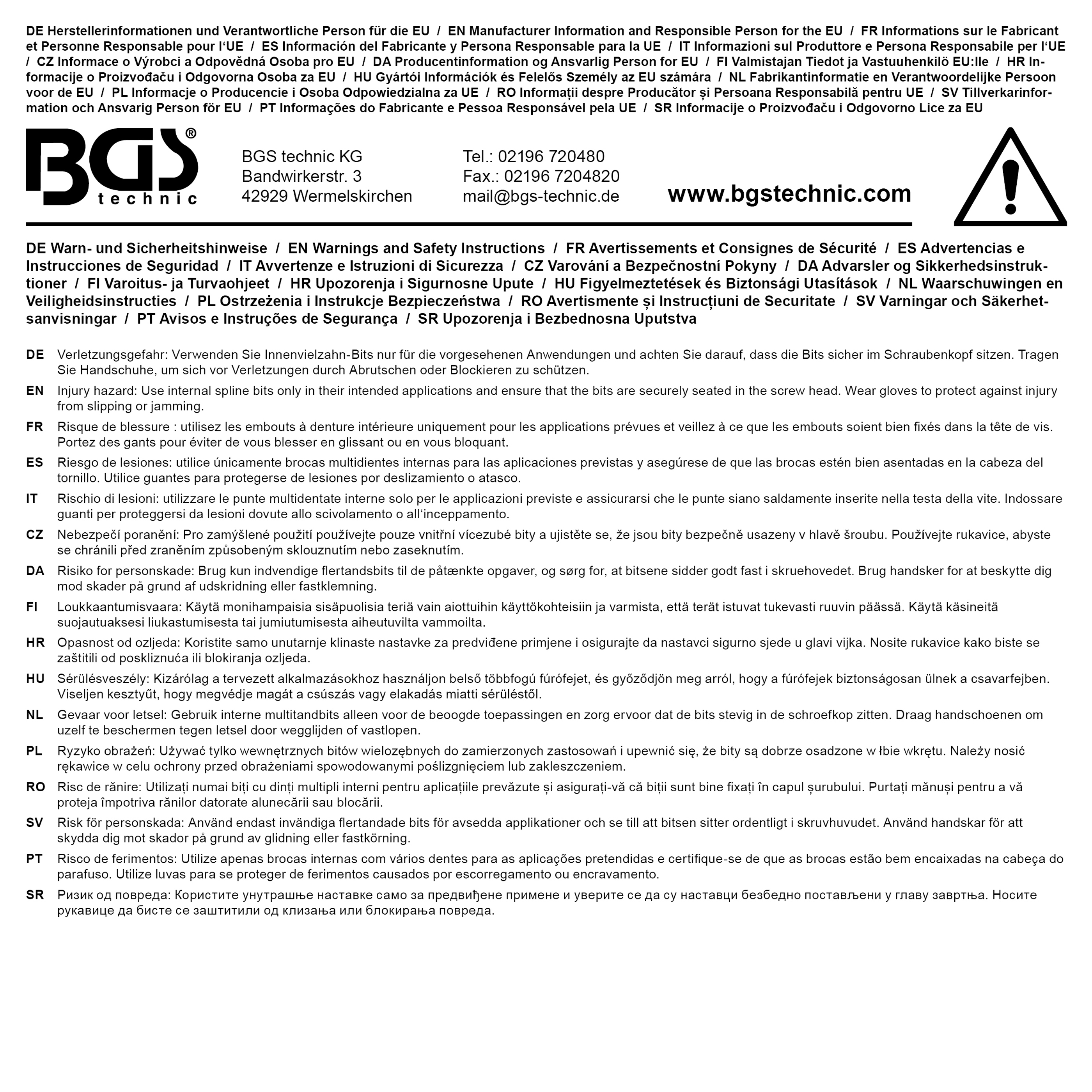 BGS Bit-Einsatz | Länge 140 mm | Antrieb Innenvierkant 12,5 mm (1/2") | Innenvielzahn (für XZN) M12