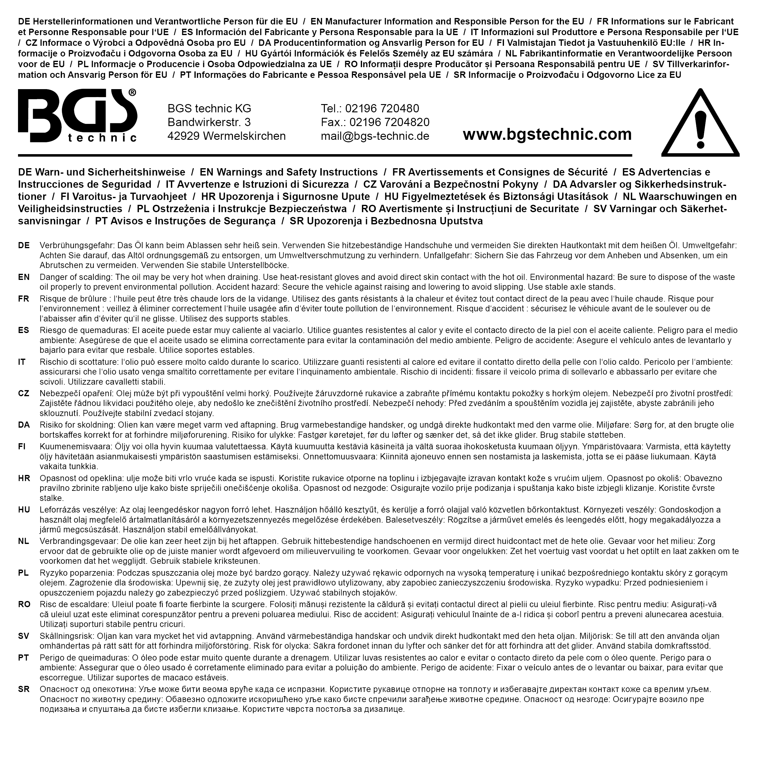 BGS Ölablassschrauben-Spezialprofil-Bit-Einsatz | Antrieb Innenvierkant 10 mm (3/8") | für VAG