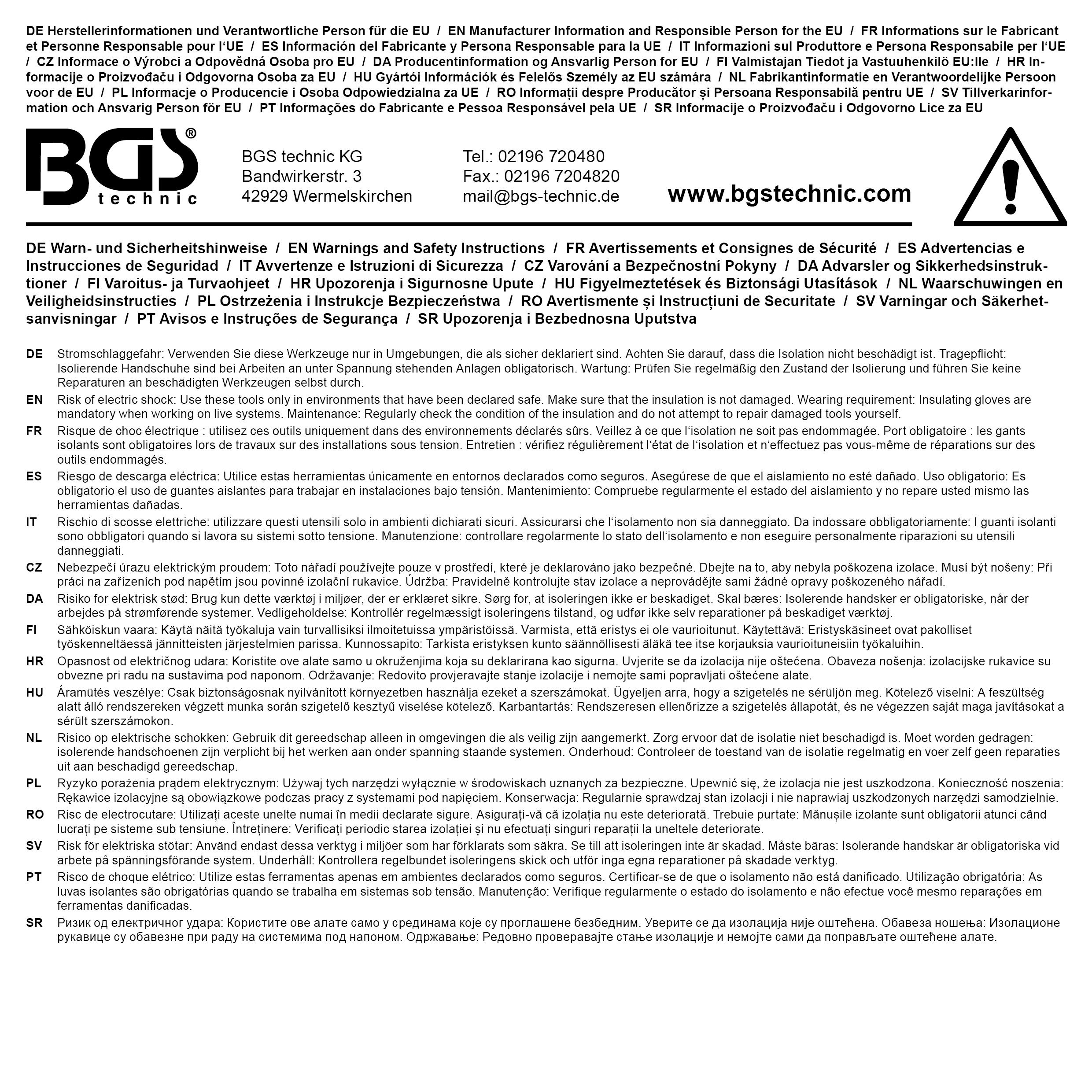 BGS VDE-Schraubendreher | Schlitz 3 mm | Klingenlänge 75 mm