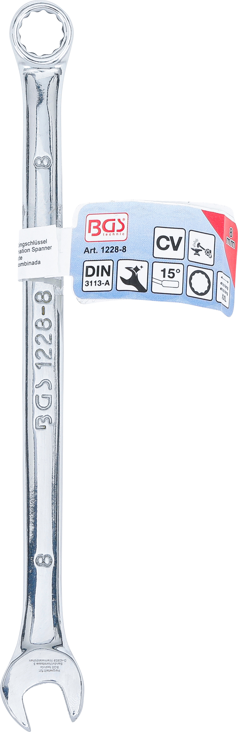 BGS Maul-Ringschlüssel | extra lang | SW 8 mm