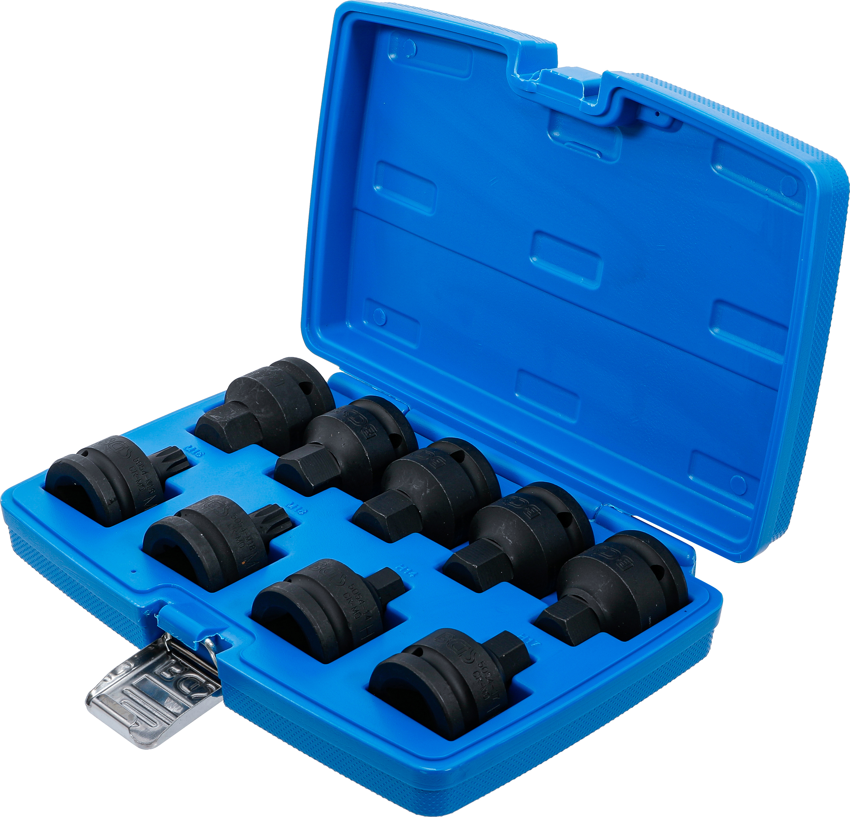 BGS Kraft-Bit-Einsatz-Satz | Antrieb Innenvierkant 20 mm (3/4") | Innensechskant, Innenvielzahn (für XZN) | 9-tlg.