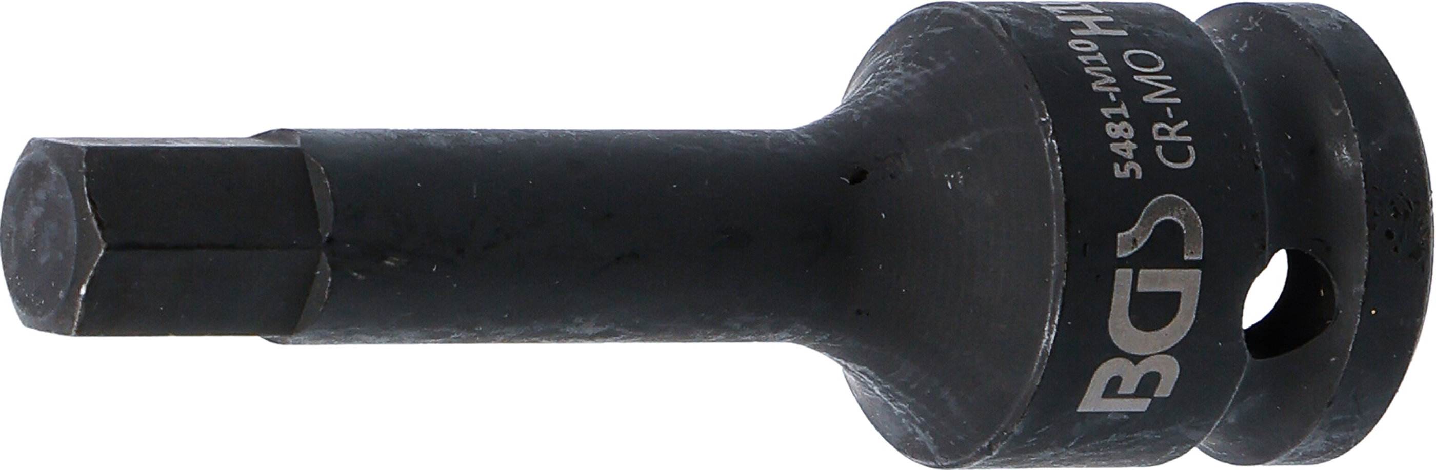 BGS Kraft-Bit-Einsatz | Länge 75 mm | Antrieb Innenvierkant 12,5 mm (1/2") | Innensechskant 10 mm