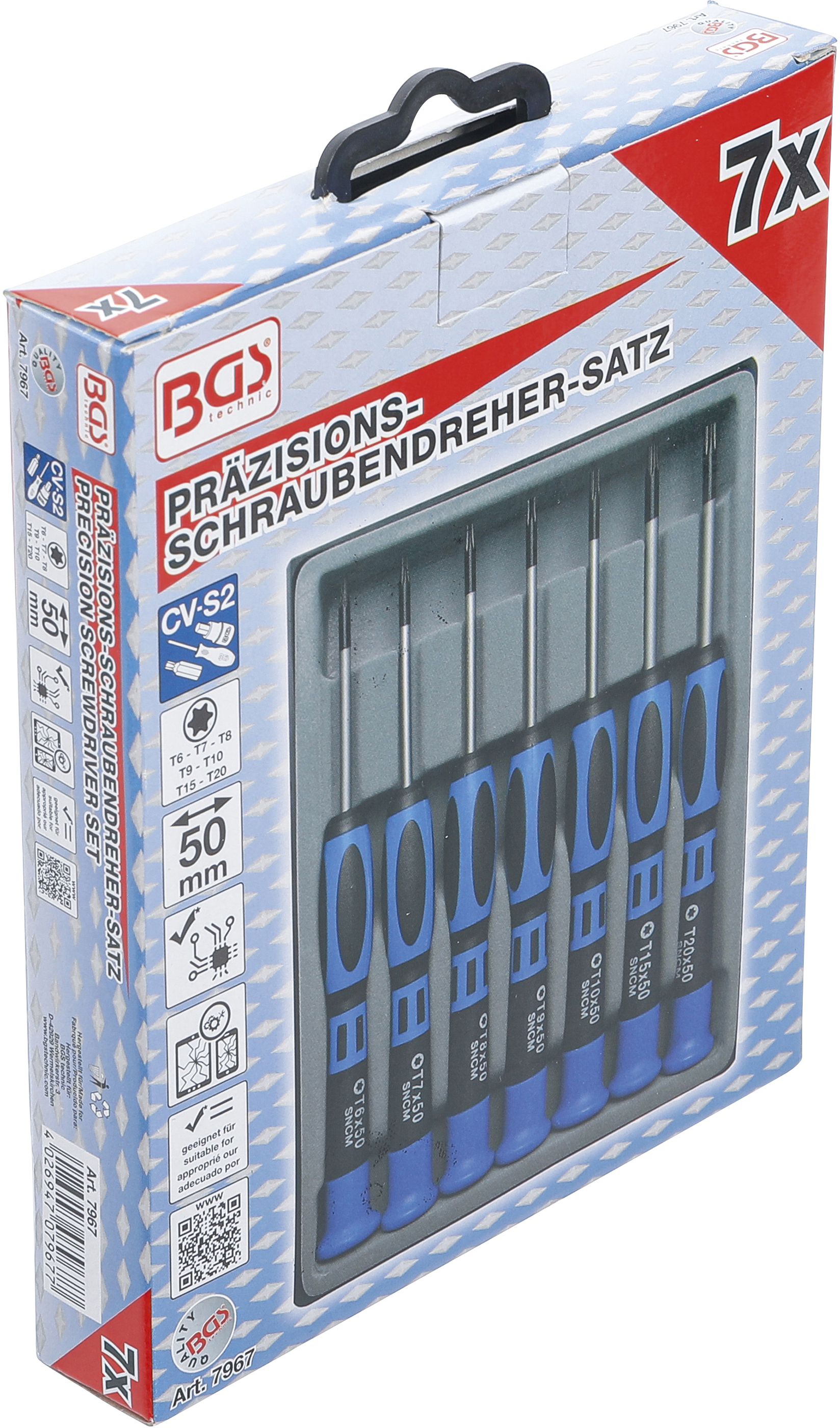 BGS Präzisions-Schraubendreher-Satz | T-Profil (für Torx) | 7-tlg.