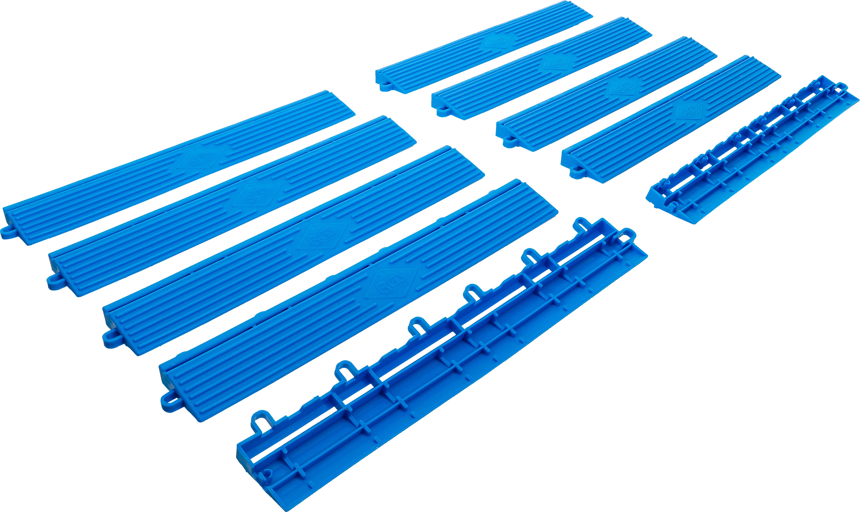 BGS Kunststoff-Fliesen-Randelement-Satz | Klick-System | 400 x 55 x 15 mm | 10-tlg.