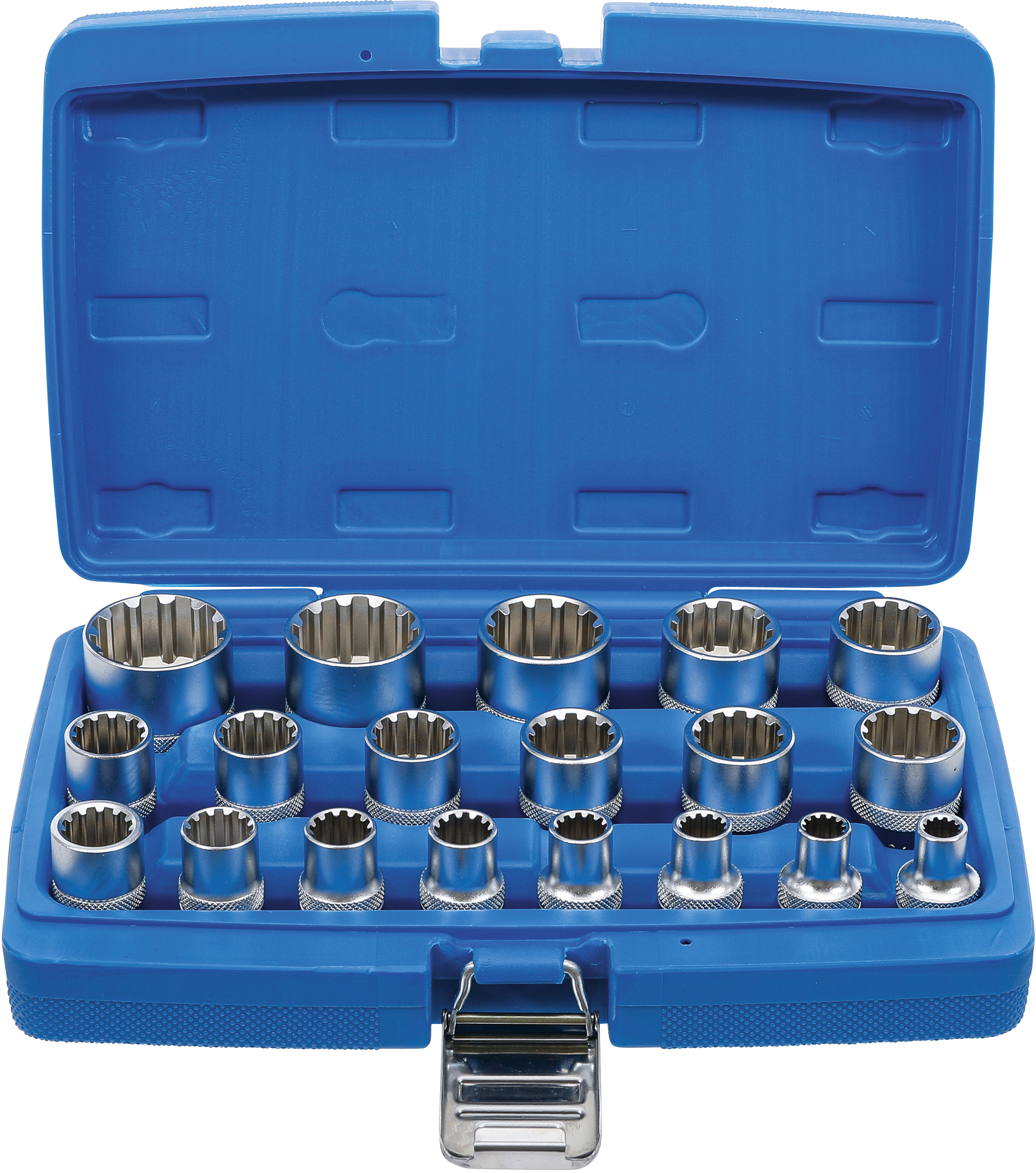 BGS Steckschlüssel-Einsatz-Satz Gear Lock | Antrieb Innenvierkant 12,5 mm (1/2") | 19-tlg.