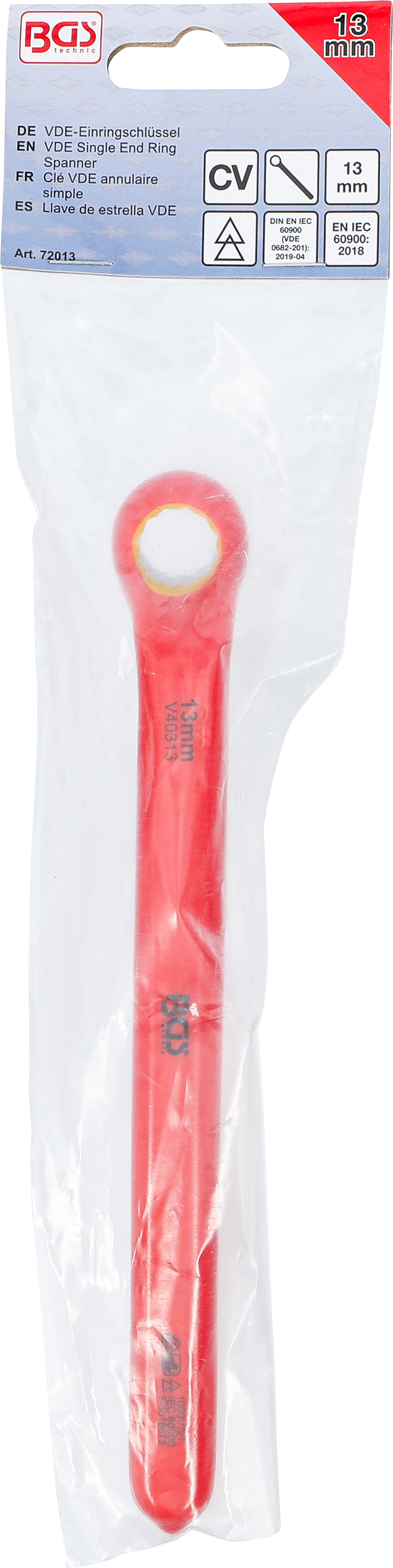 BGS VDE-Einringschlüssel | tief gekröpft | SW 13 mm