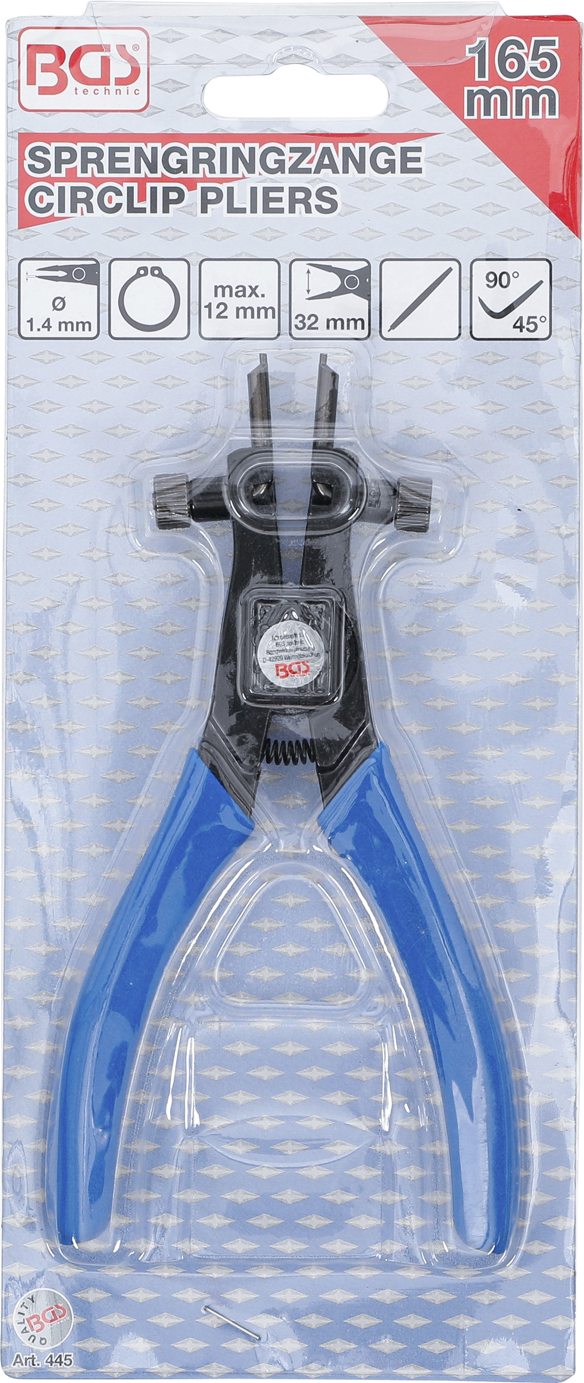 BGS Sprengringzange | für Außensicherungen | 165 mm