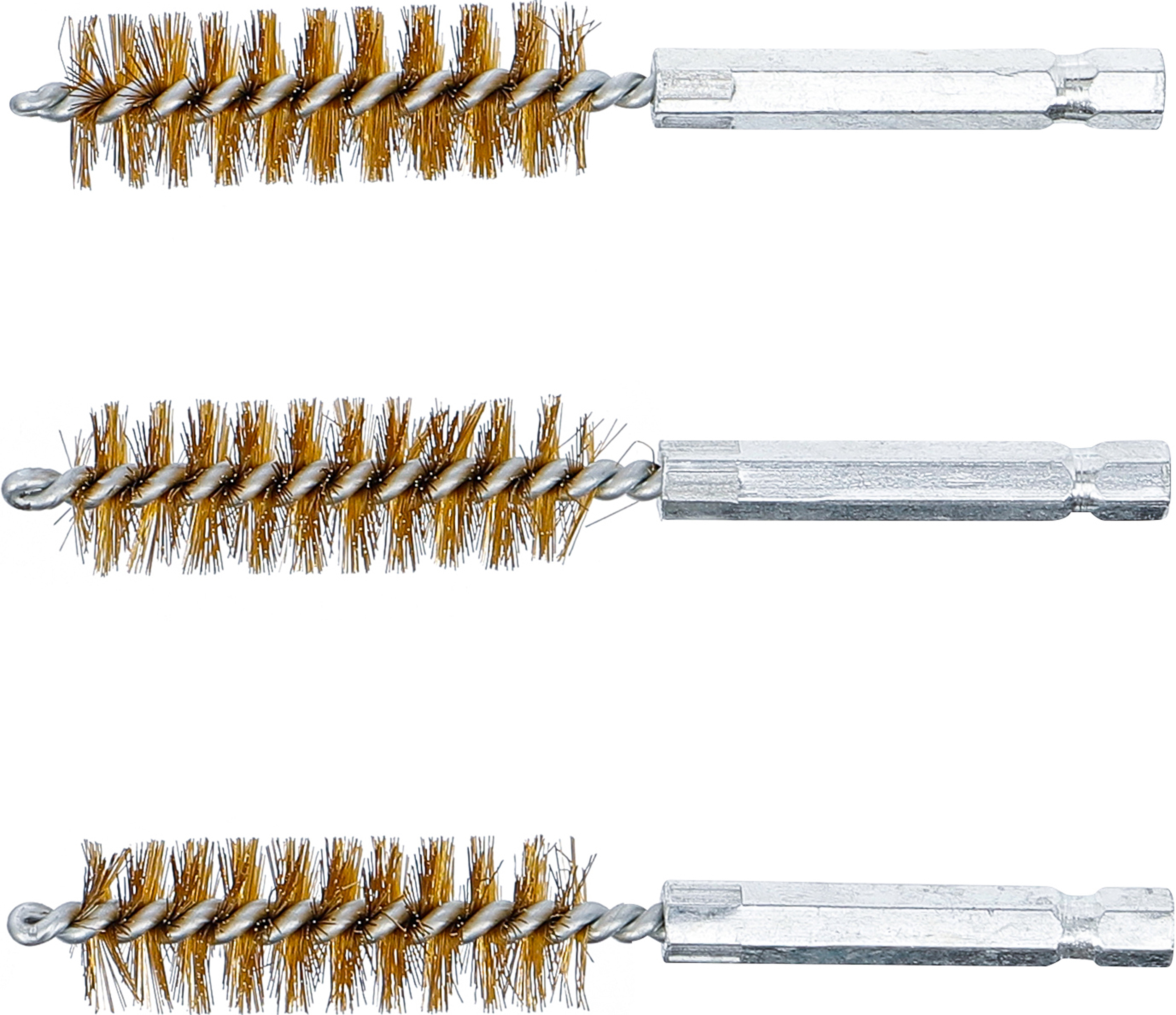 BGS Messingbürste | 15 mm | Antrieb Außensechskant 6,3 mm (1/4") | 3-tlg.