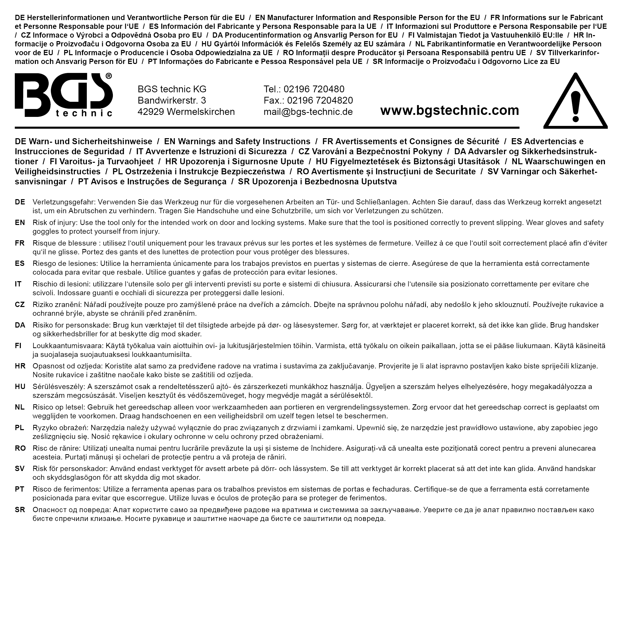 BGS Türgriff-Demontagewerkzeug für VW