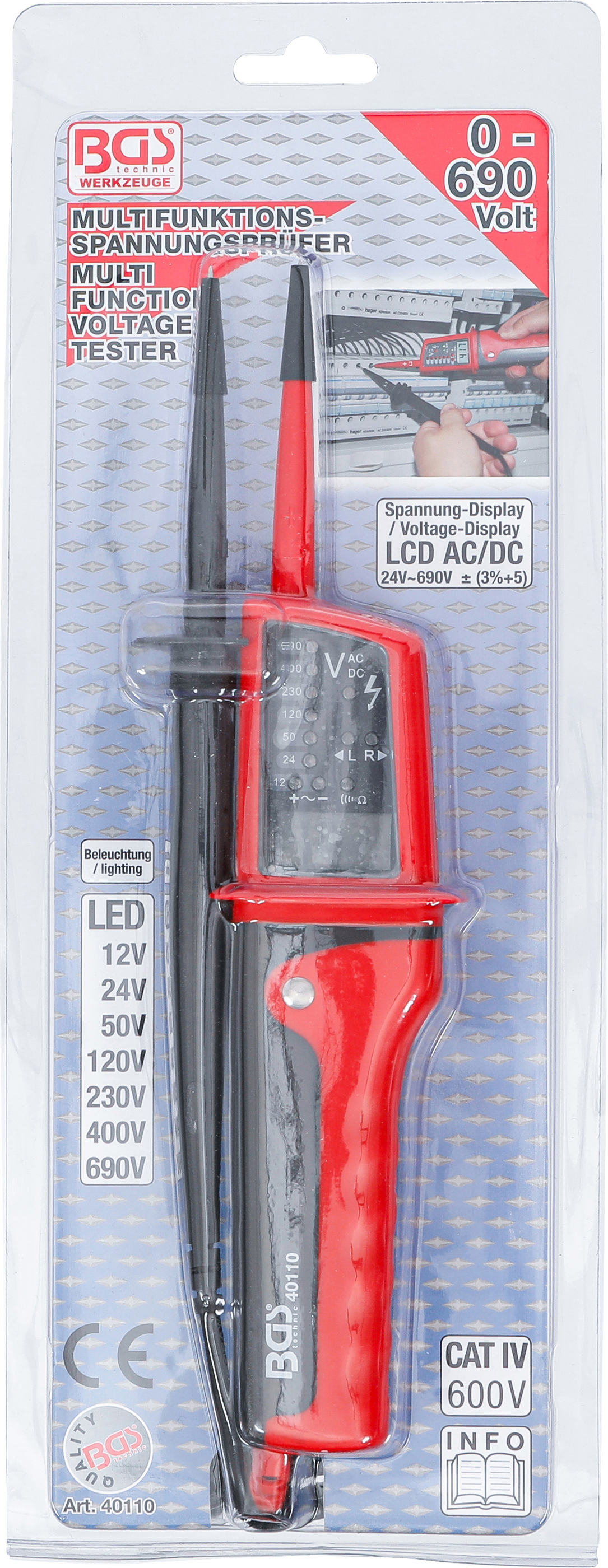 BGS Spannungsprüfer mit Digitalanzeige