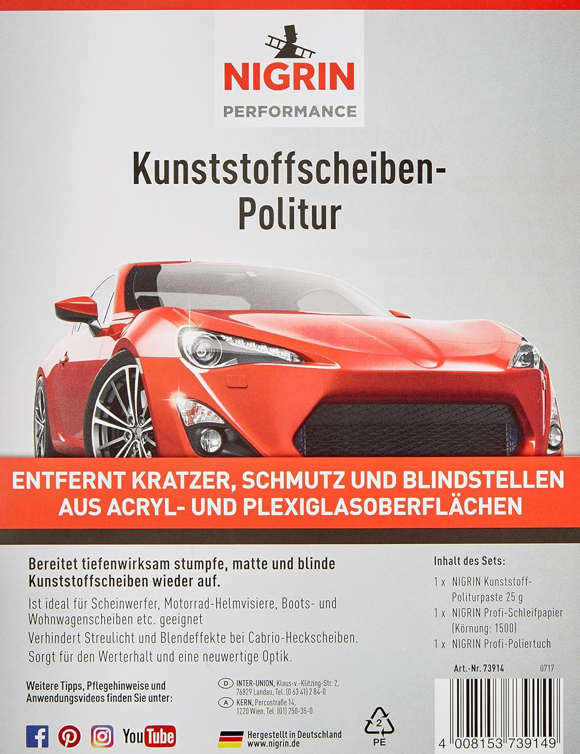 Nigrin Kunststoffscheiben Politur Set