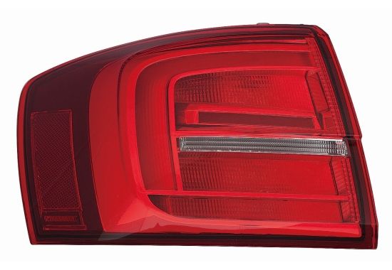 Lampe hinten L (äußerer Teil, LED, glasfarbe rot/weiß) passt zu: VW JETTA IV 09.14-01.18