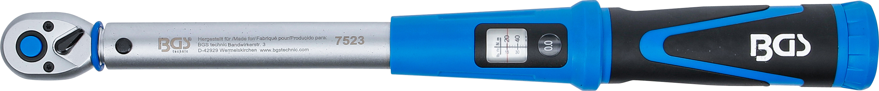 BGS Drehmomentschlüssel | Abtrieb Außenvierkant  10 mm (3/8") | 20 - 120 Nm