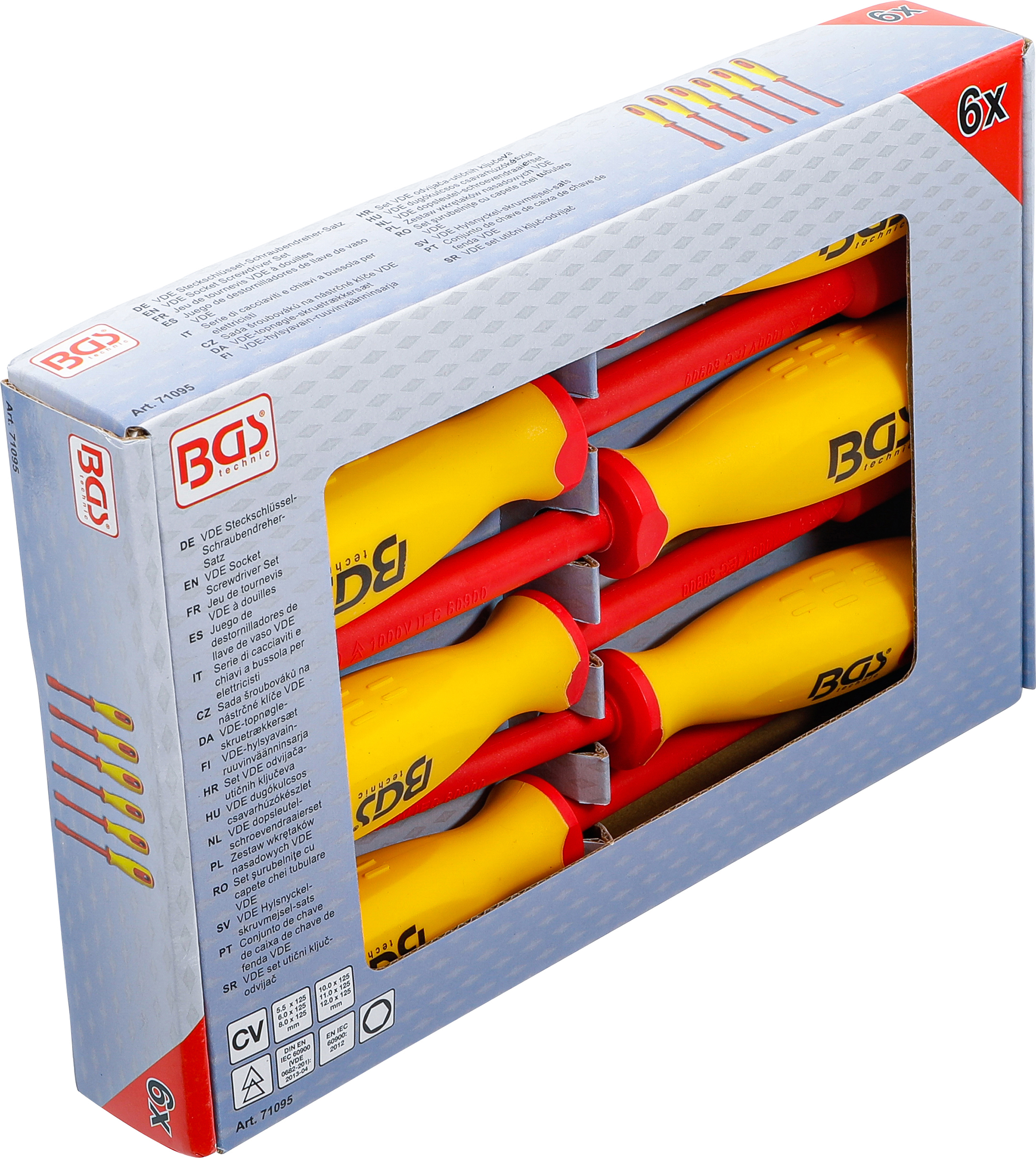 BGS VDE-Steckschlüssel-Schraubendreher-Satz | Sechskant | SW 5,5 - 12 mm | 6-tlg.
