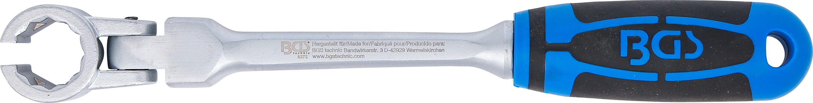 BGS Spezial-Ringschlüssel für Lambdasonden, kippbar, mit Griff | SW 22 mm