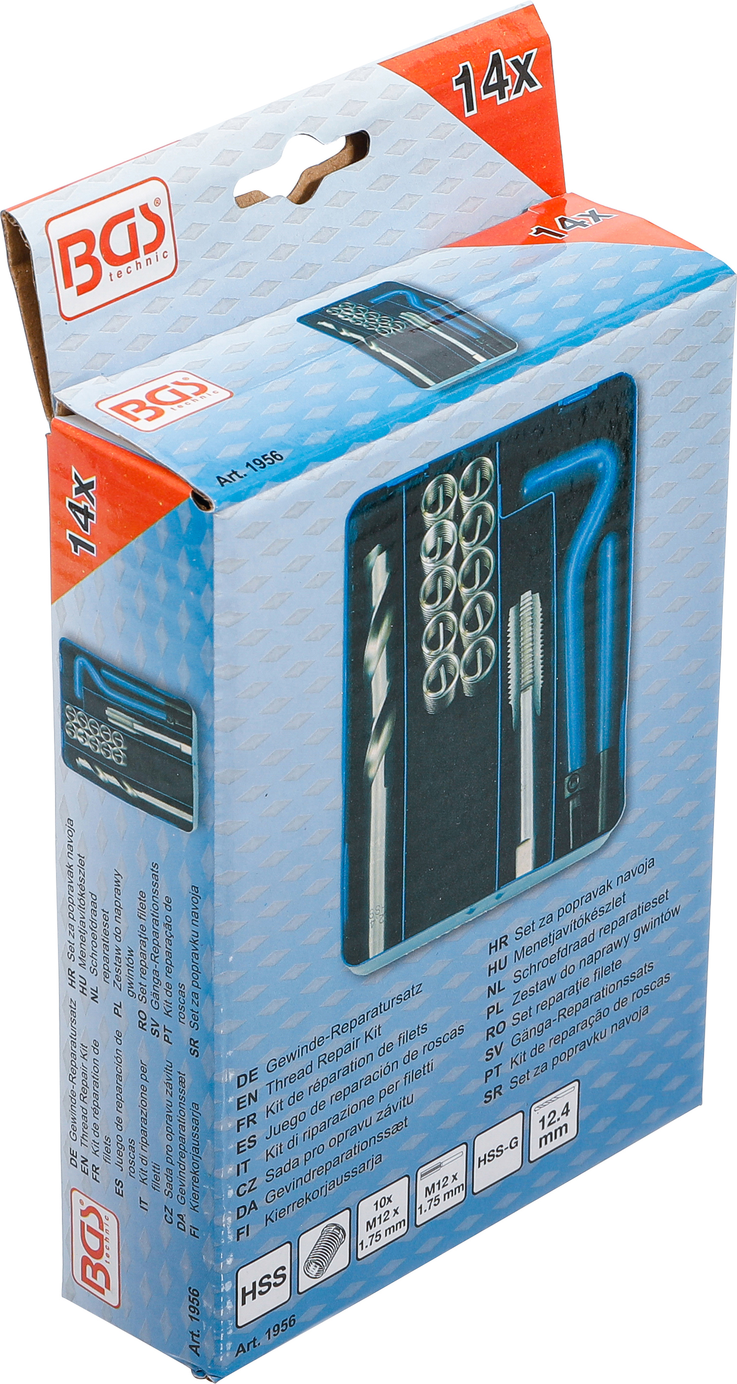 BGS Gewinde-Reparatursatz | M12 x 1,75 | 14-tlg.