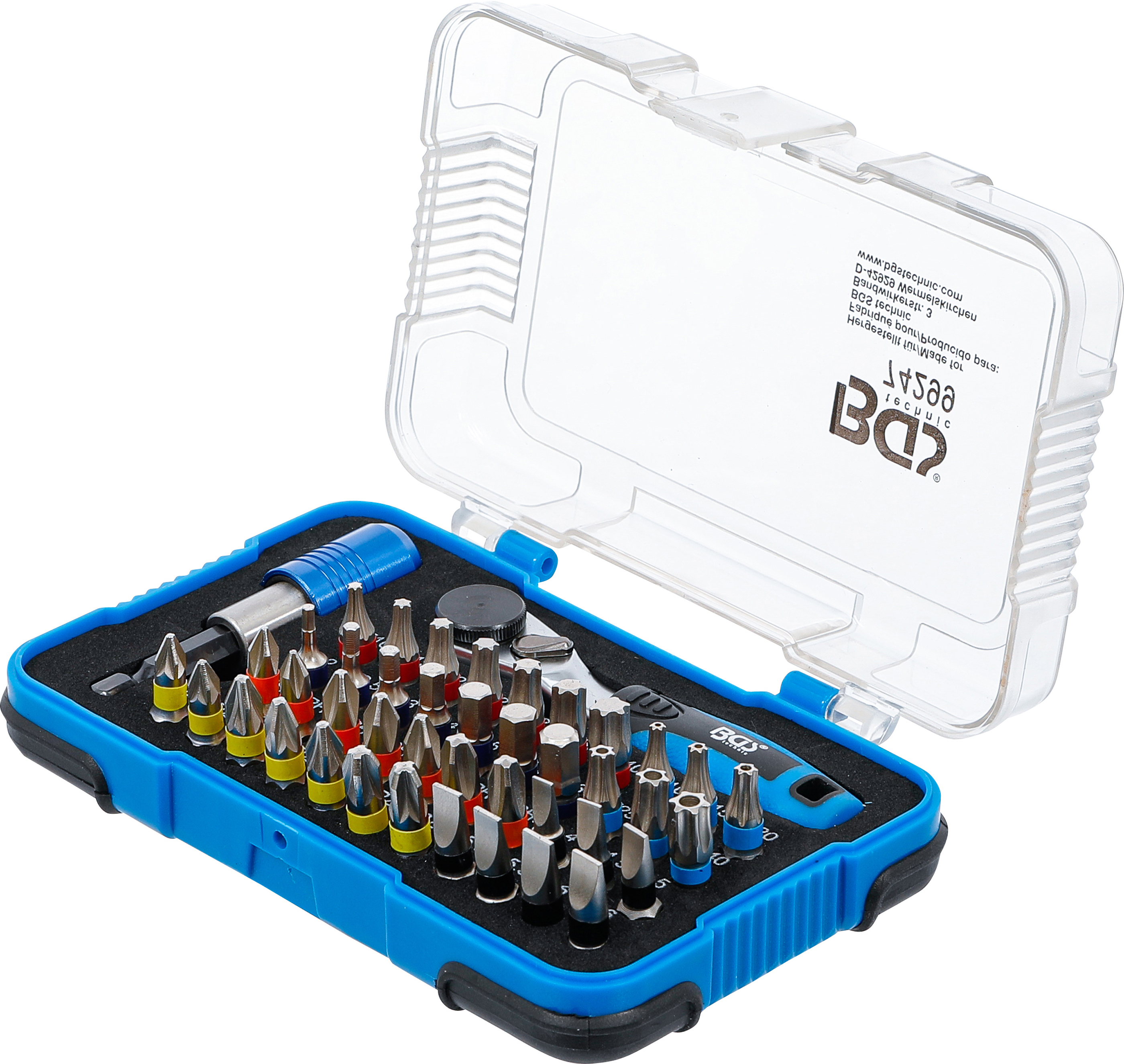 BGS Color-Bit-Satz | mit Bit-Knarre | Antrieb Außensechskant 6,3 mm (1/4") | 43-tlg.