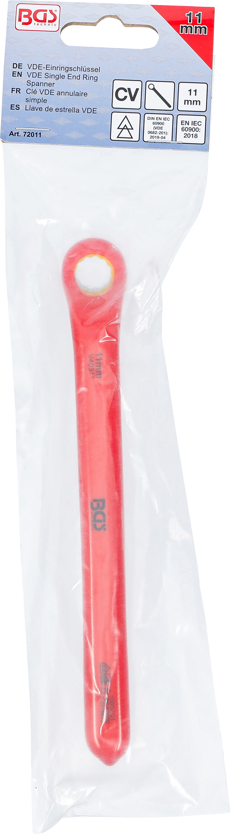 BGS VDE-Einringschlüssel | tief gekröpft | SW 11 mm