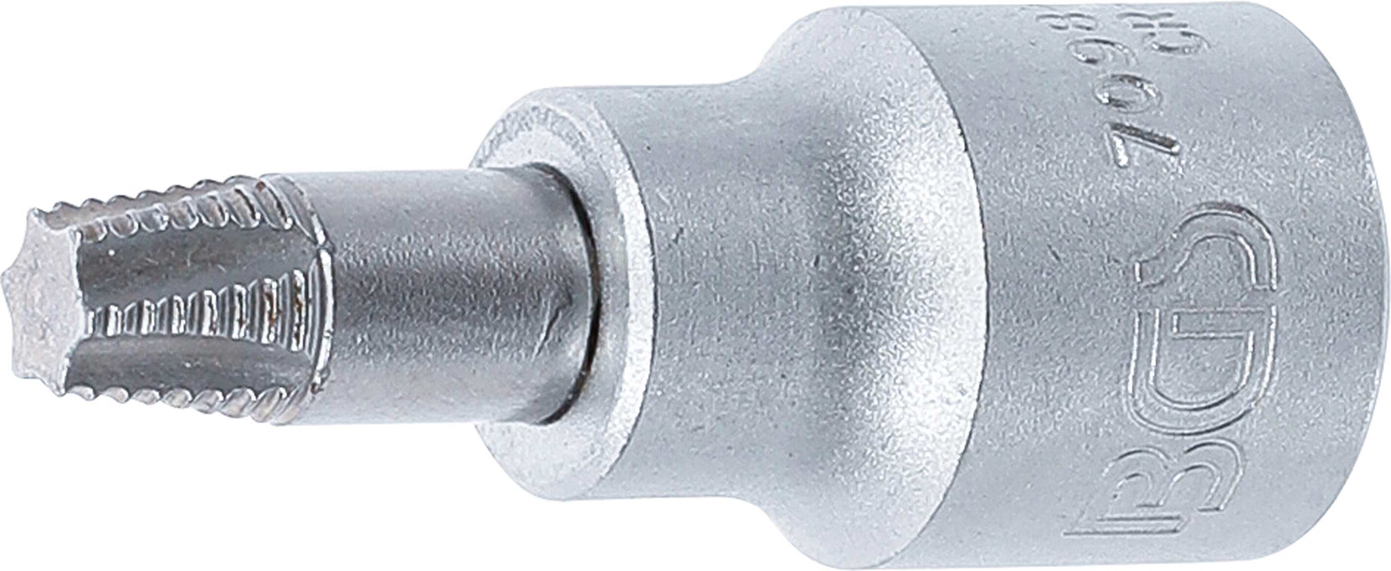 BGS Schraubenausdreher-Bit-Einsatz | Antrieb Innenvierkant 10 mm (3/8") | für defektes T-Profil (für Torx) T40
